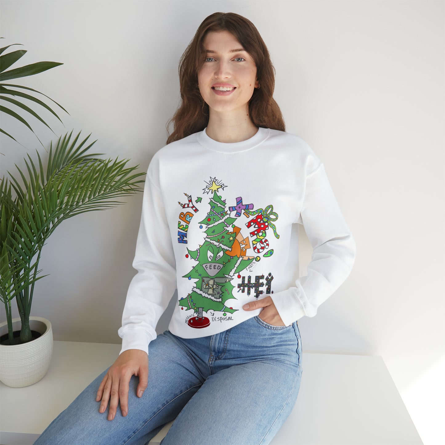 "Hey-Mas Tree" Unisex Heavy Blend™ Crewneck Sweatshirt