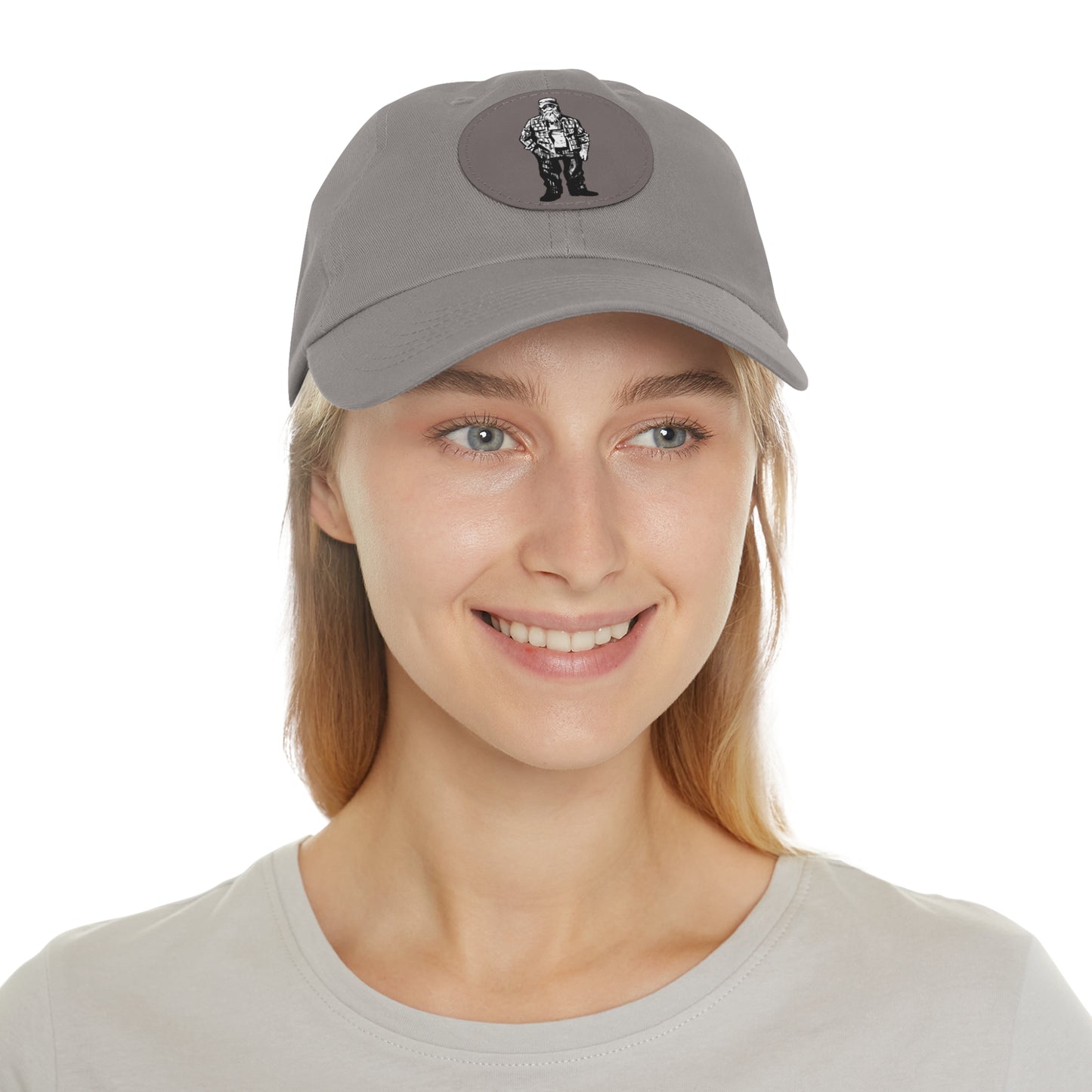 Salty-Guy" Dad Hat with Leather Patch (Round)