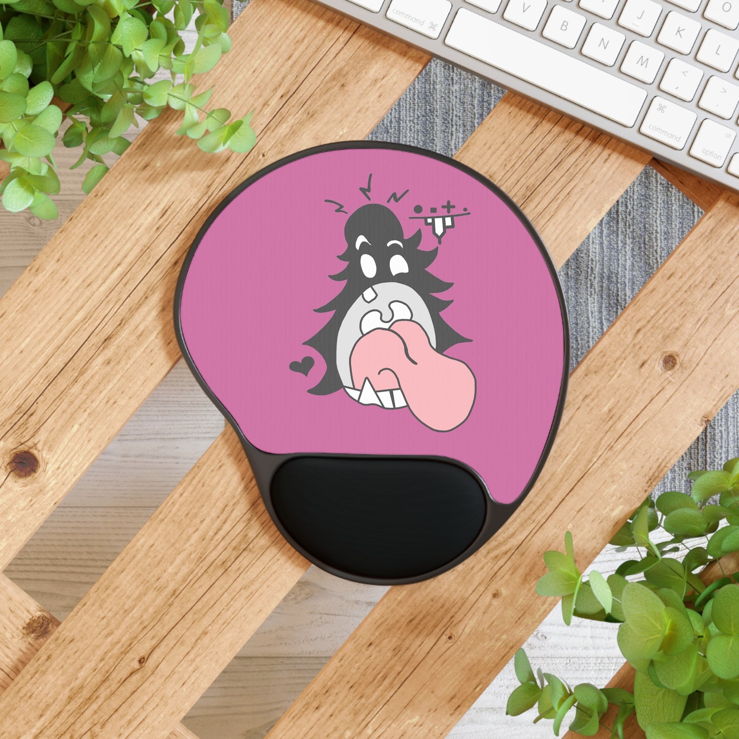 "Scrietch" Mouse Pad With Wrist Rest (Purple)