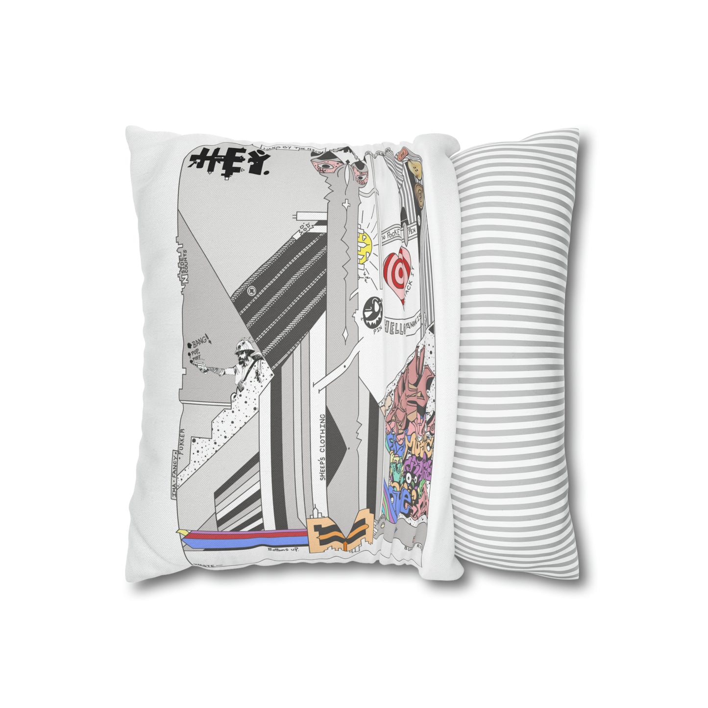 "Ima.Fancy.Fukker+HeyFlag" Spun Polyester Square Pillow Case