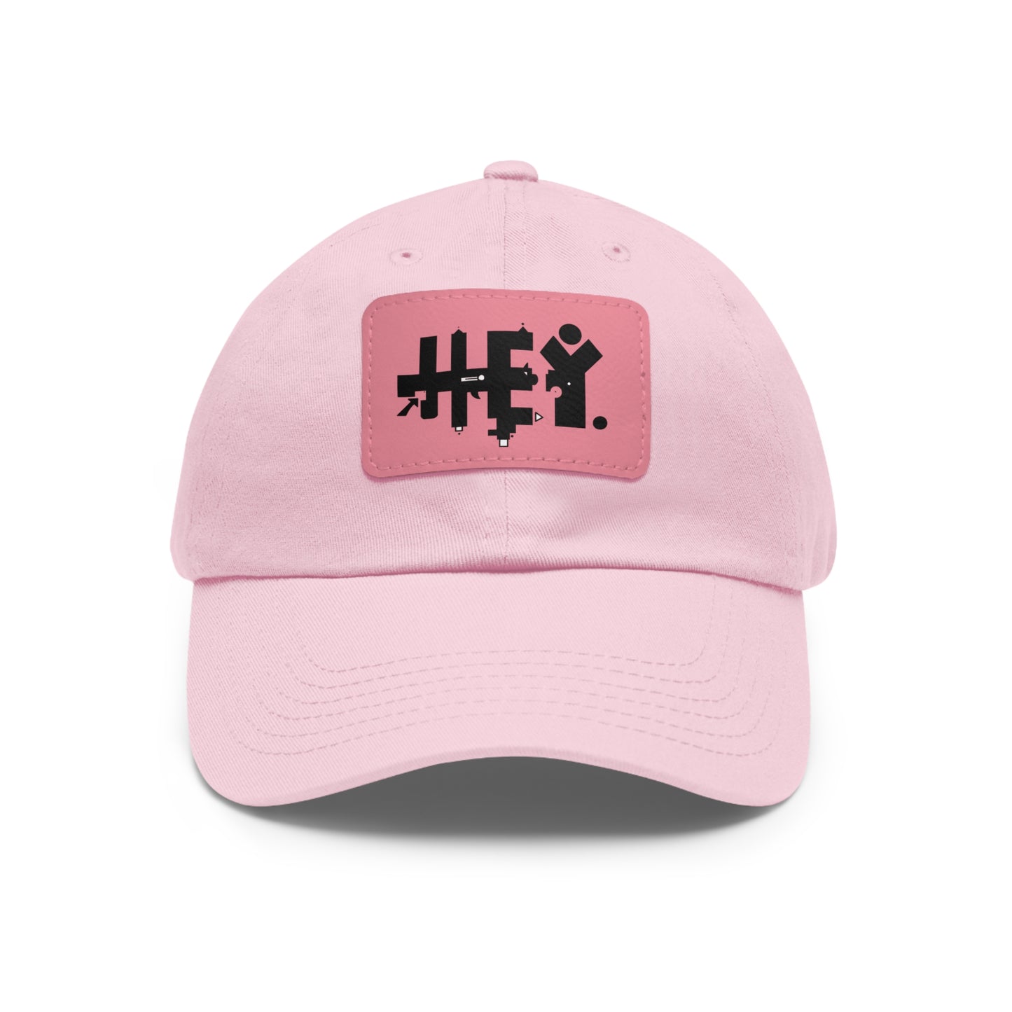 Hey. Brand Logo Dad Hat with Leather Patch (Rectangle)