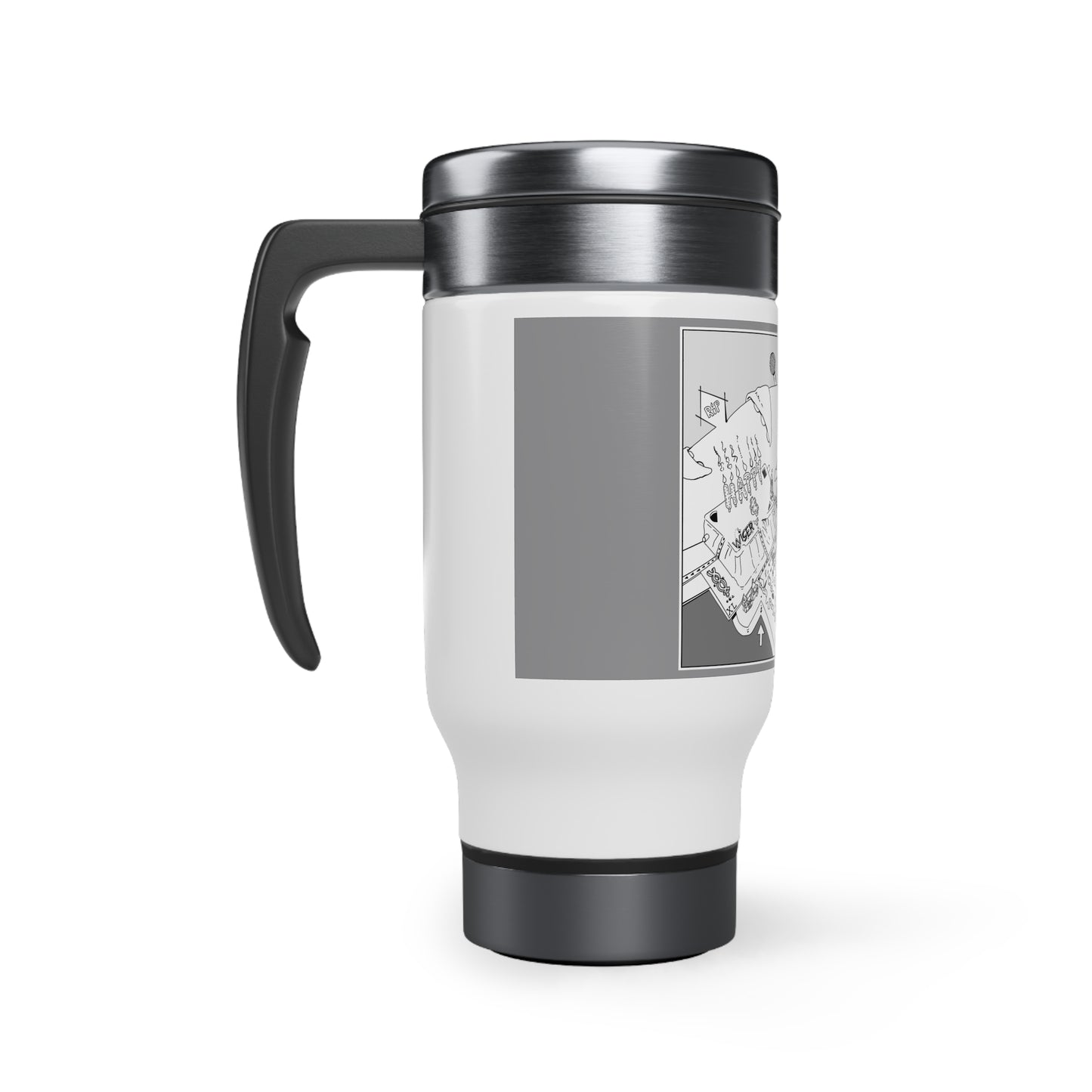 Stainless Steel Travel Mug with Handle, 14oz