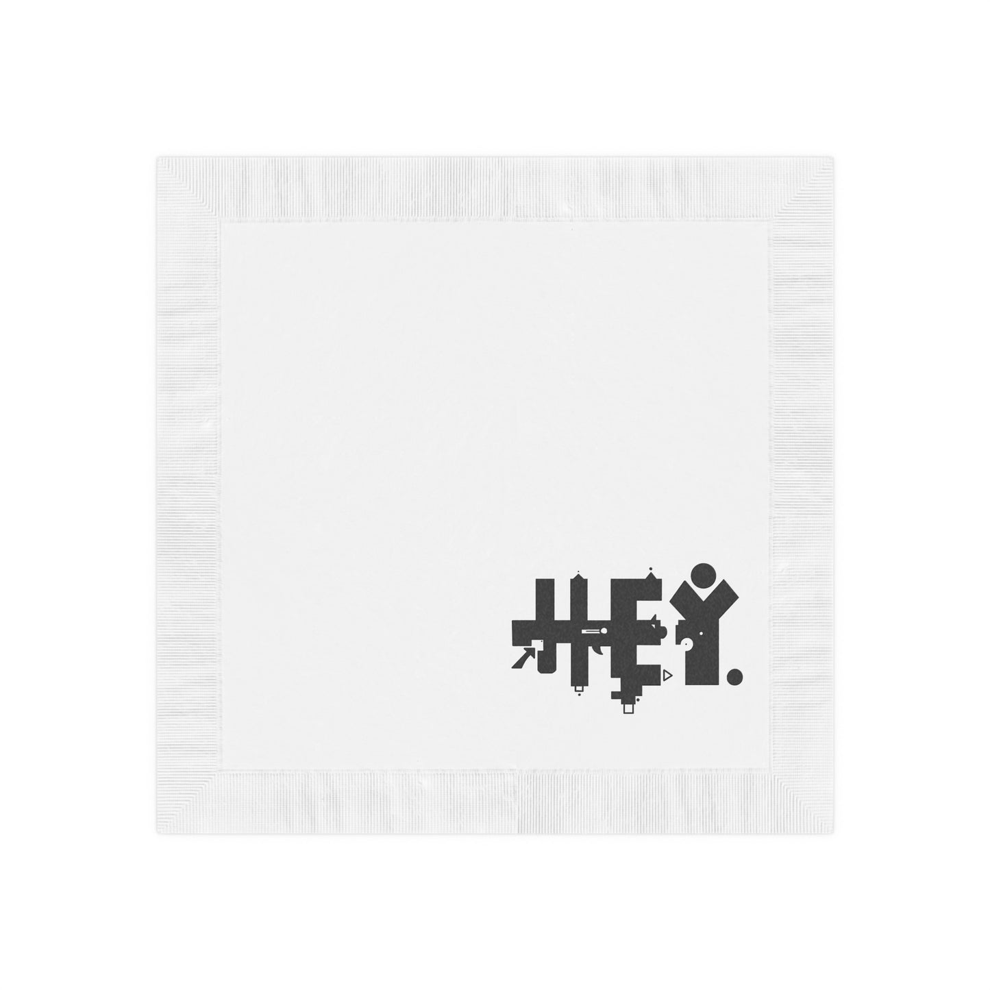 Hey Brand Logo White Coined Napkins