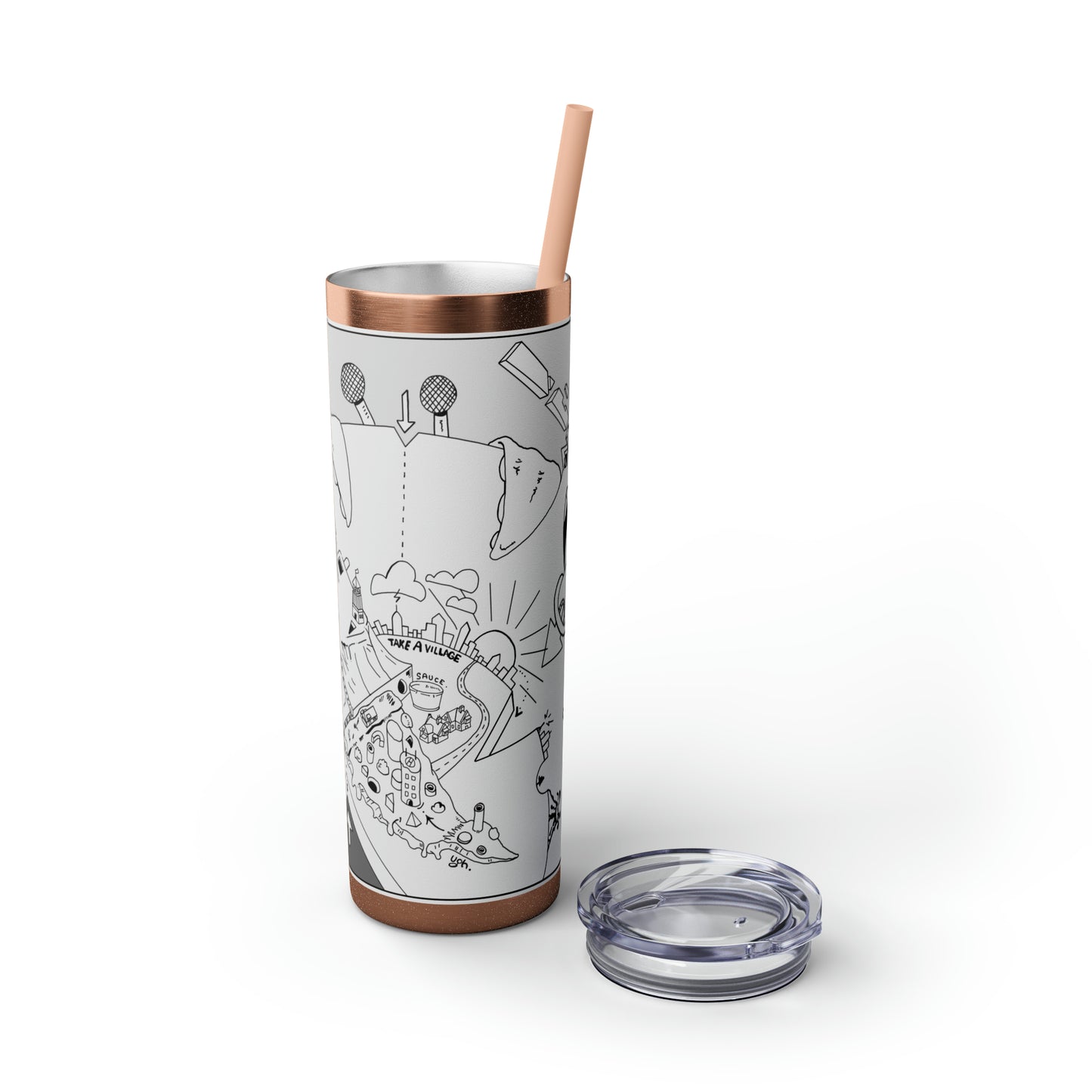 Skinny Tumbler with Straw, 20oz