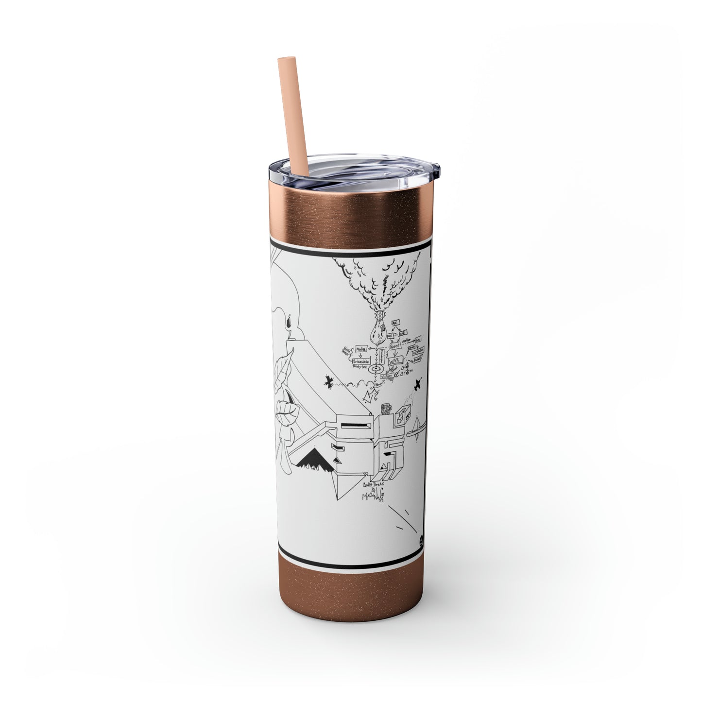 Skinny Tumbler with Straw, 20oz