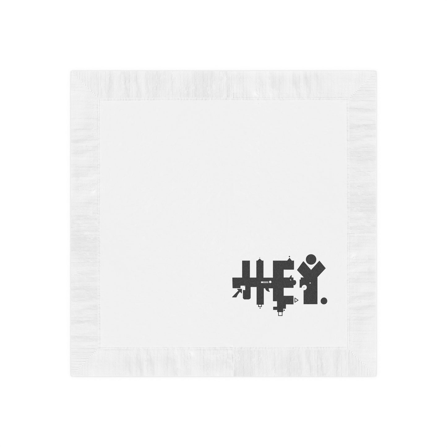 Hey Brand Logo White Coined Napkins