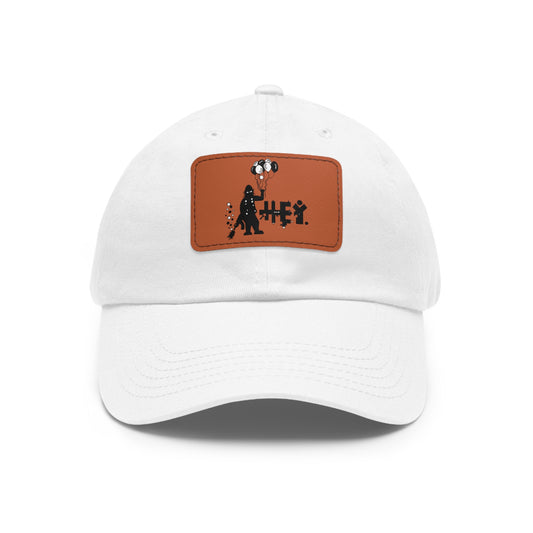 Hey Balloons Logo Dad Hat with Leather Patch (Rectangle)