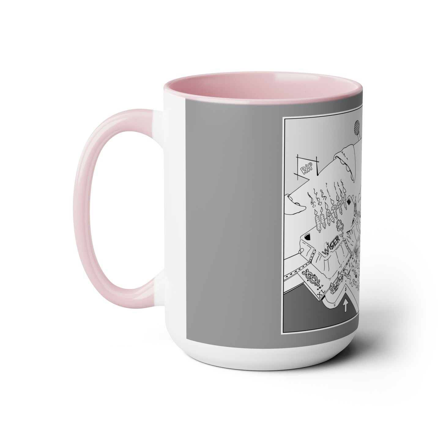 Two-Tone Coffee Mugs, 15oz