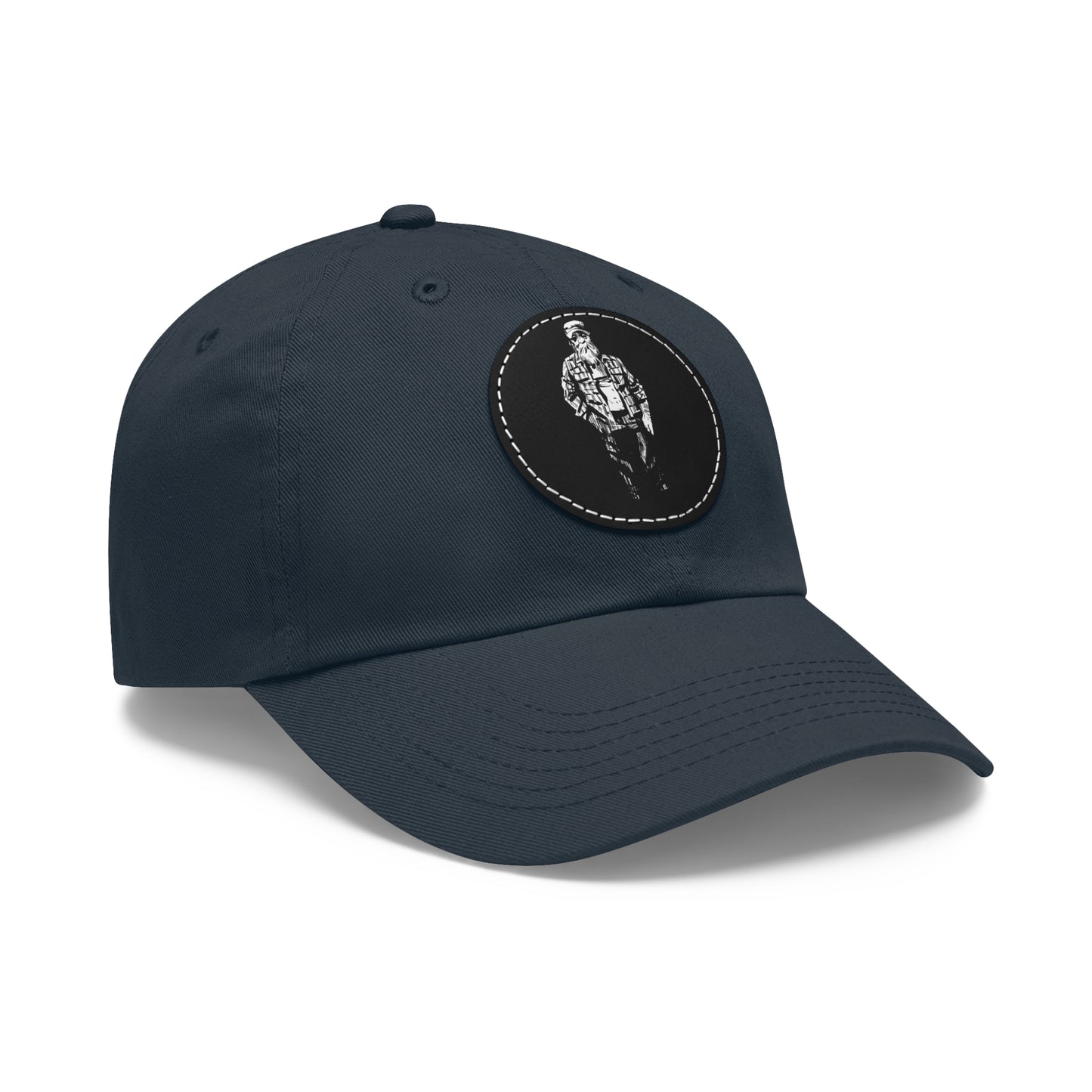 Salty-Guy" Dad Hat with Leather Patch (Round)