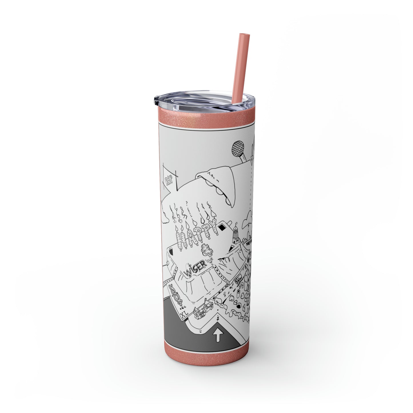 Skinny Tumbler with Straw, 20oz