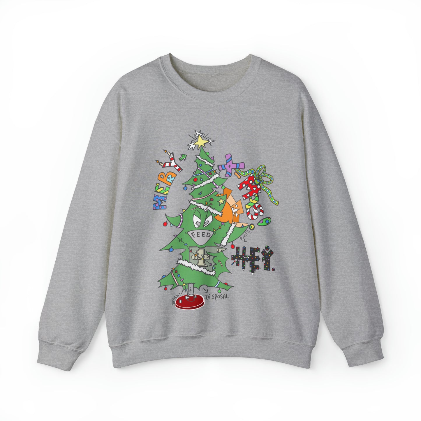 "Hey-Mas Tree" Unisex Heavy Blend™ Crewneck Sweatshirt