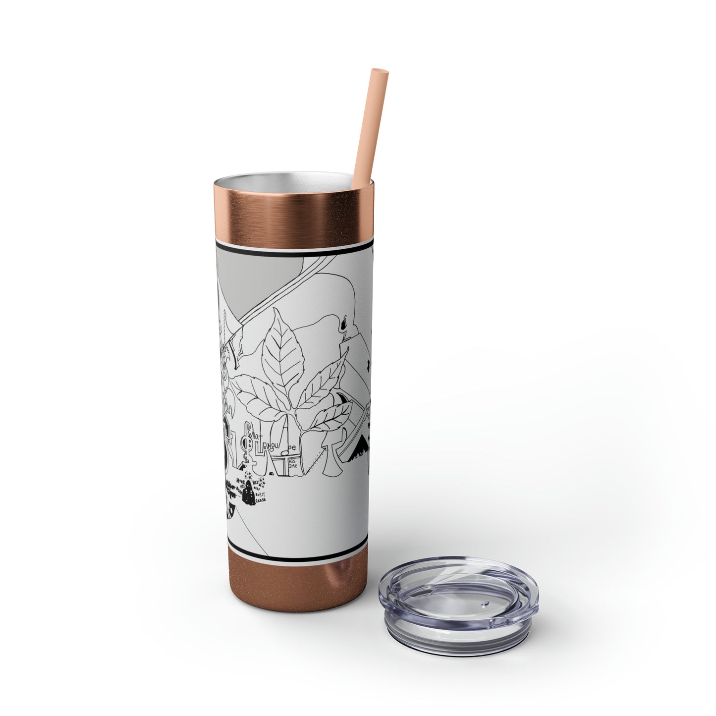 Skinny Tumbler with Straw, 20oz