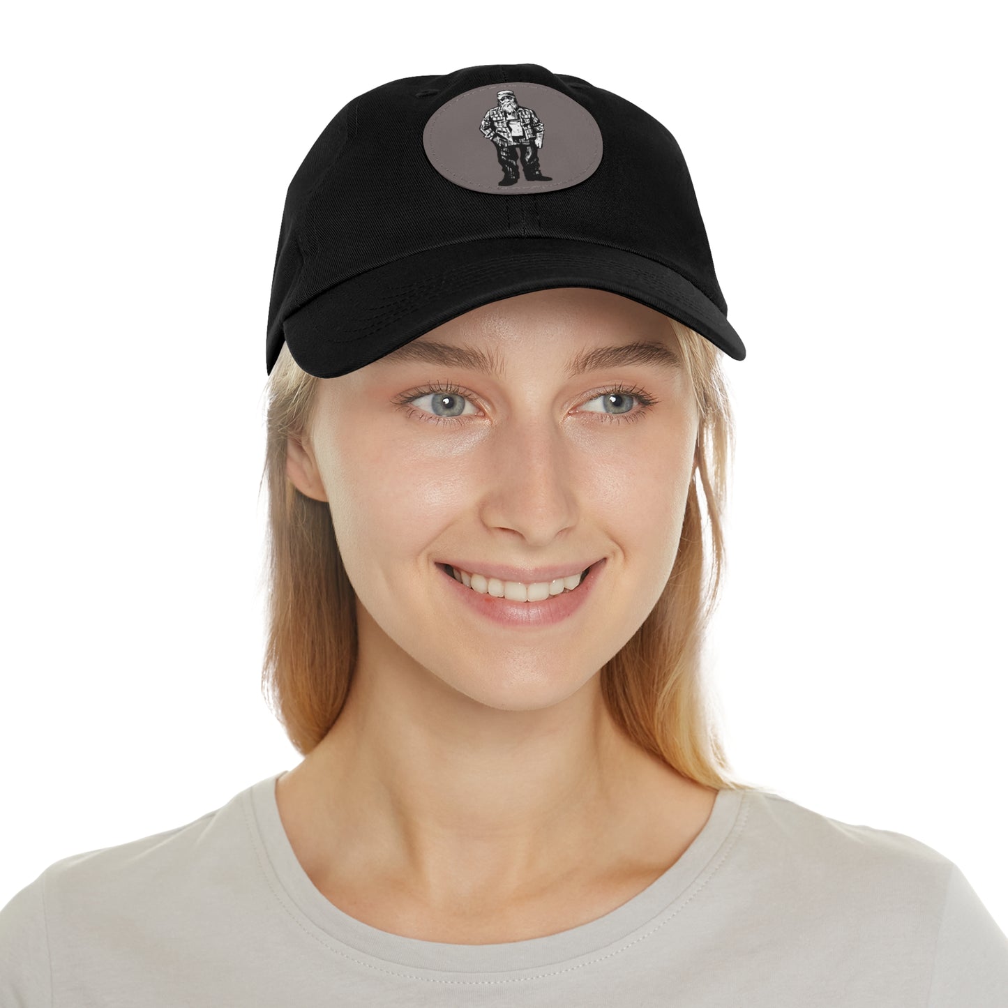 Salty-Guy" Dad Hat with Leather Patch (Round)