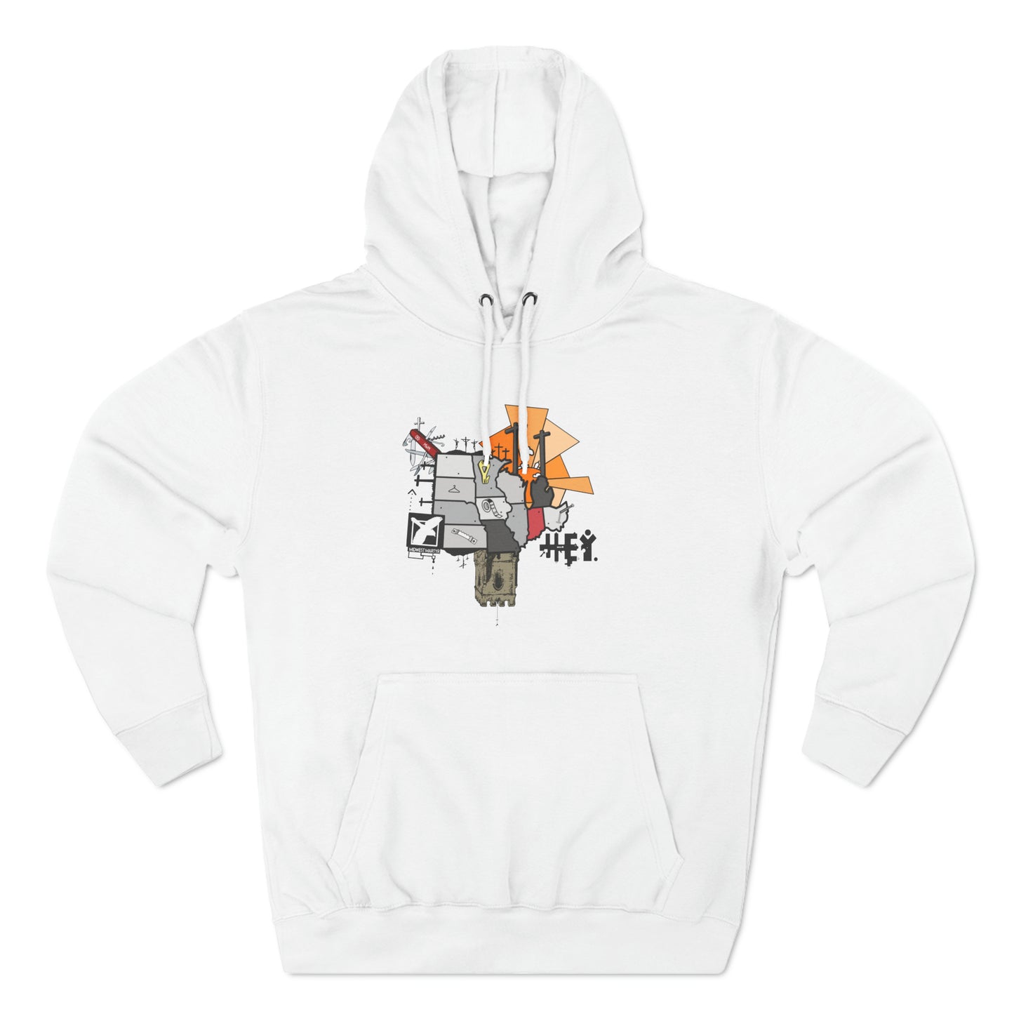 "Midwest Martyr" Three-Panel Fleece Hoodie