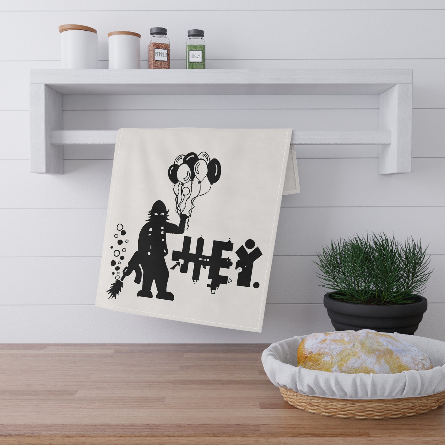 Hey. Brand Balloon Logo Kitchen Towel