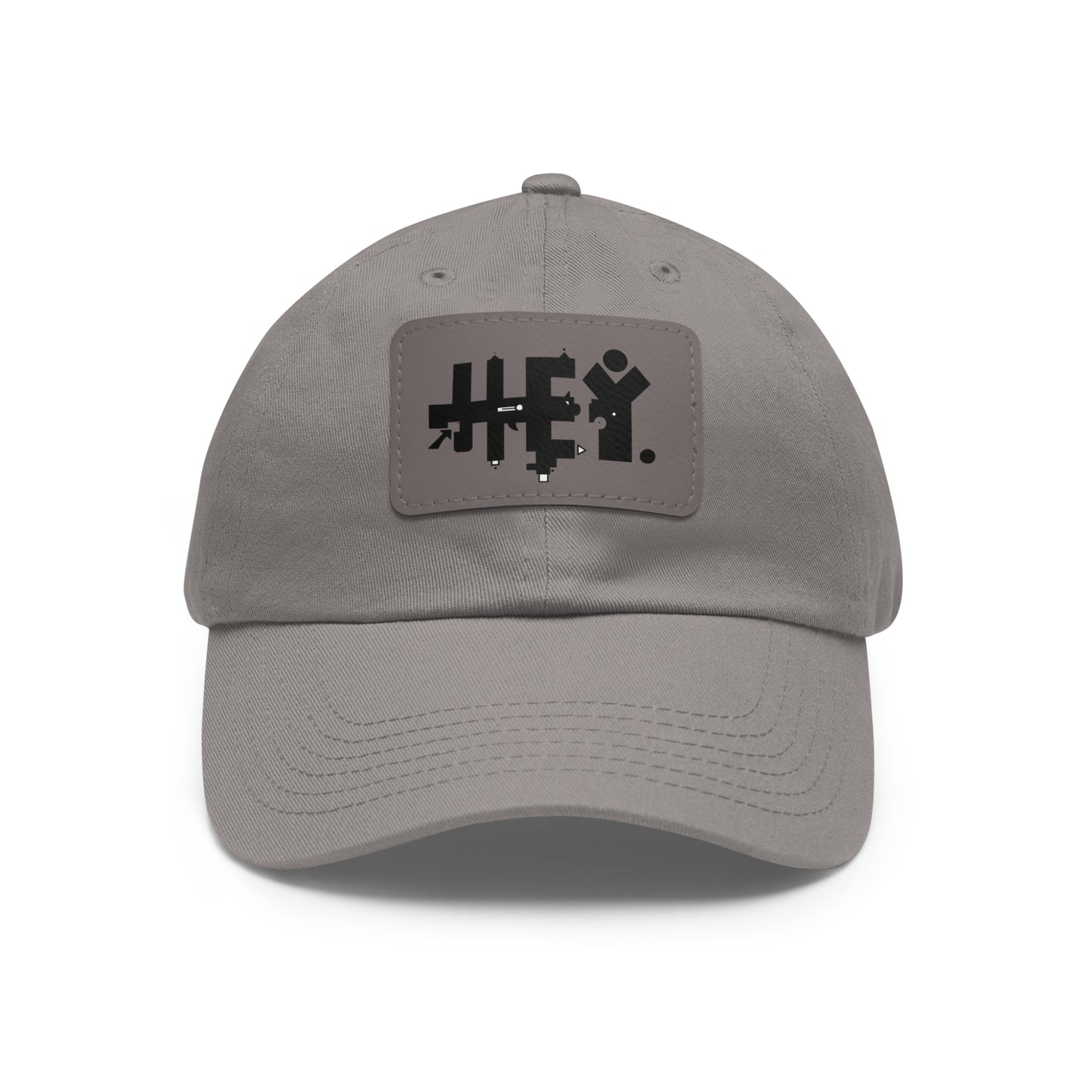 Hey. Brand Logo Dad Hat with Leather Patch (Rectangle)