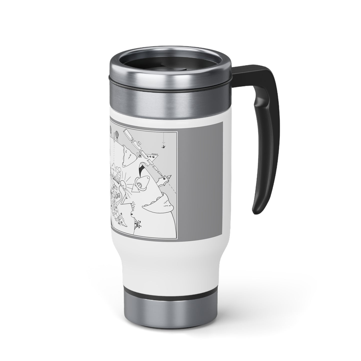 Stainless Steel Travel Mug with Handle, 14oz