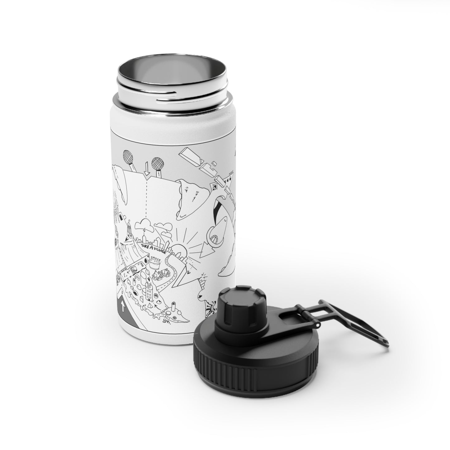 Stainless Steel Water Bottle, Sports Lid