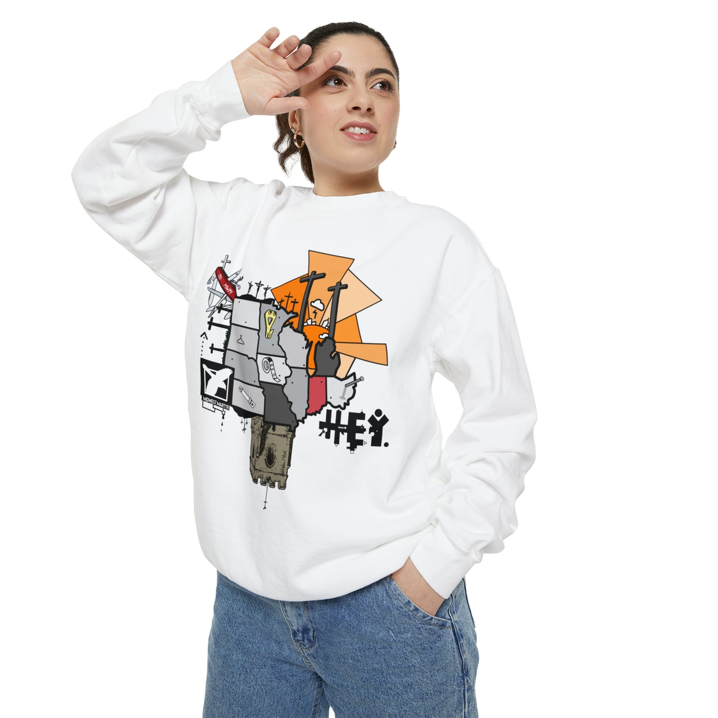 "Midwest Martyr" Unisex Garment-Dyed Sweatshirt