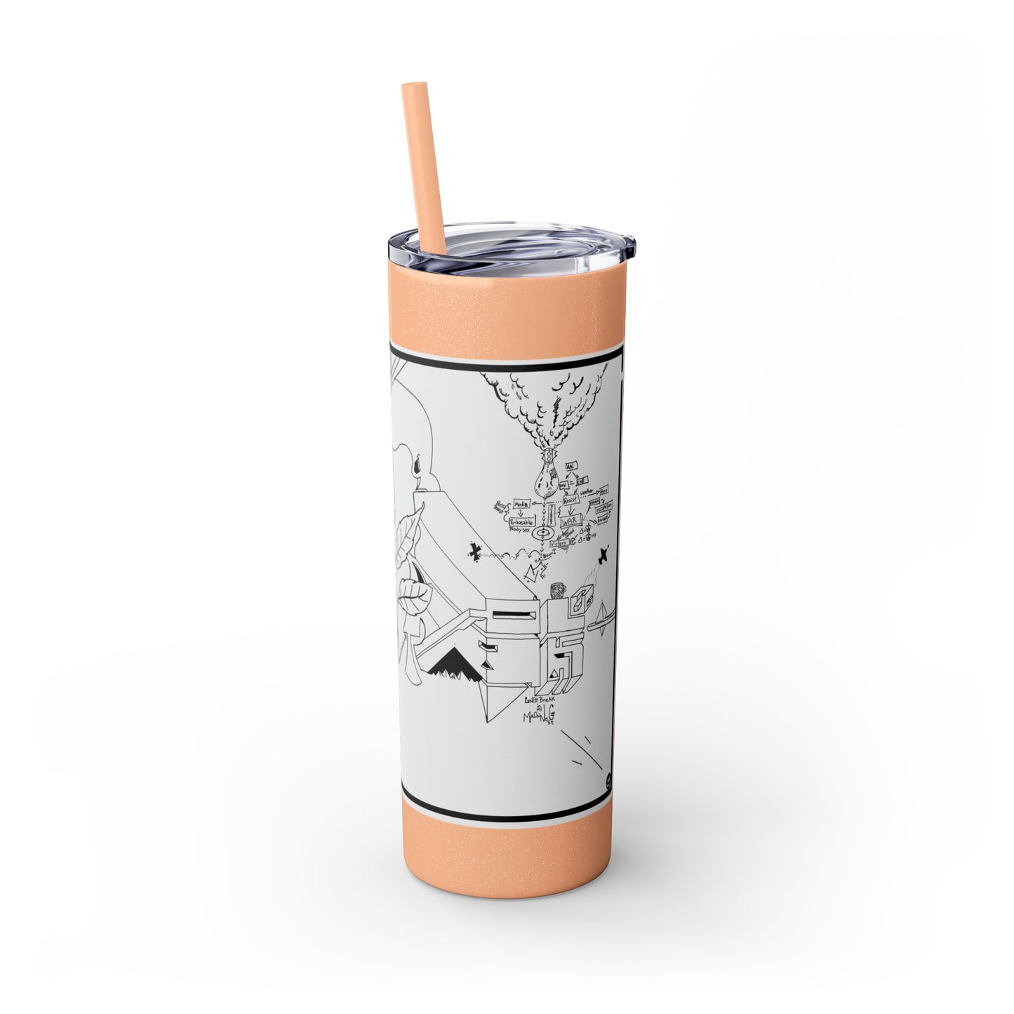 Skinny Tumbler with Straw, 20oz