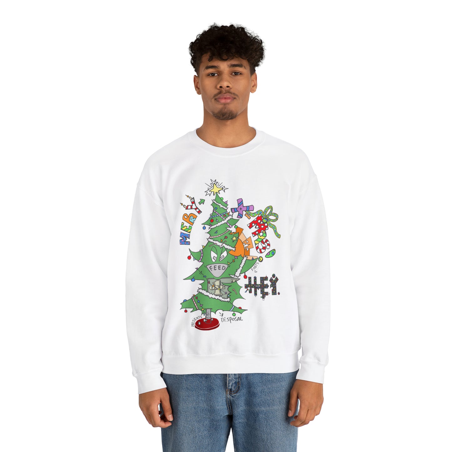 "Hey-Mas Tree" Unisex Heavy Blend™ Crewneck Sweatshirt