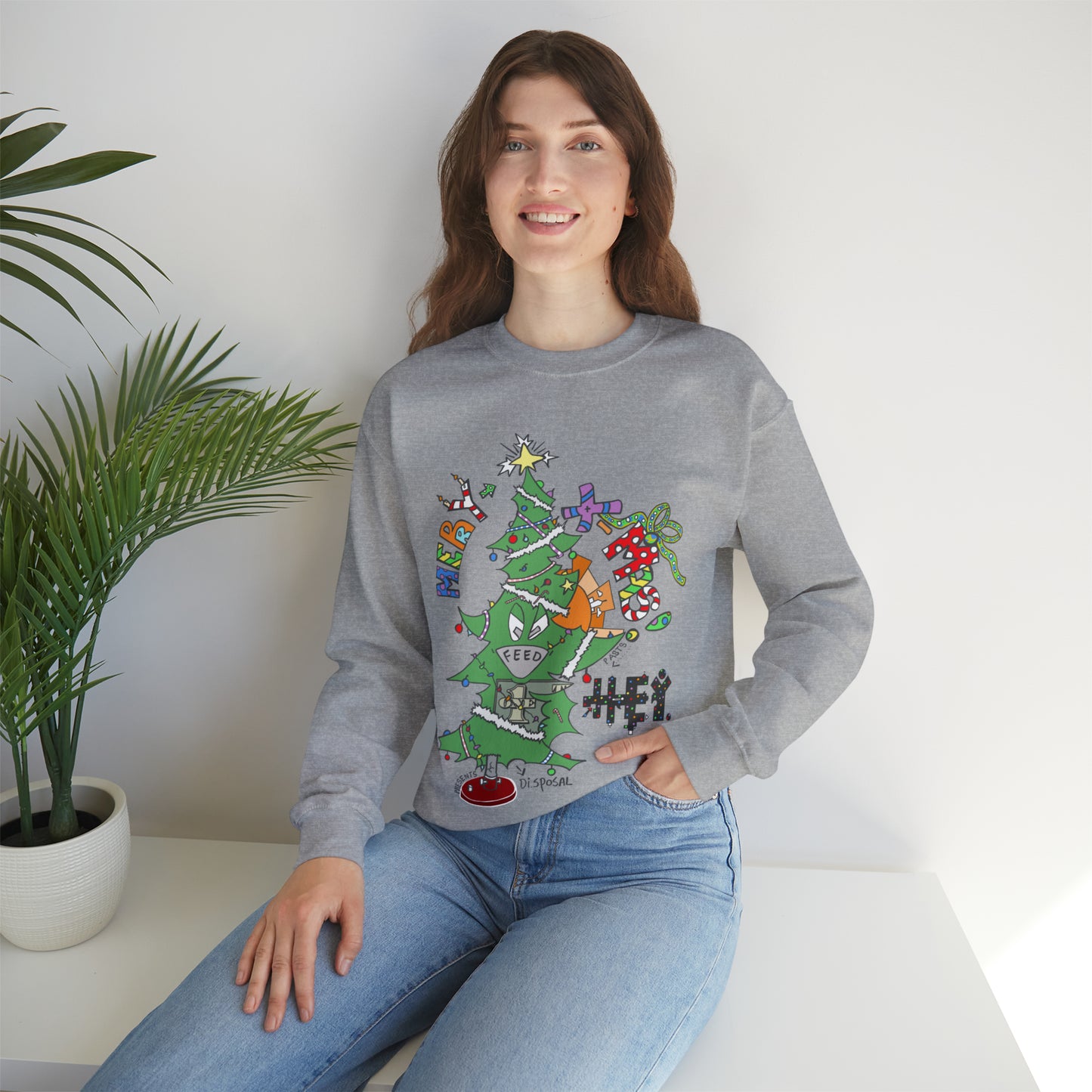 "Hey-Mas Tree" Unisex Heavy Blend™ Crewneck Sweatshirt