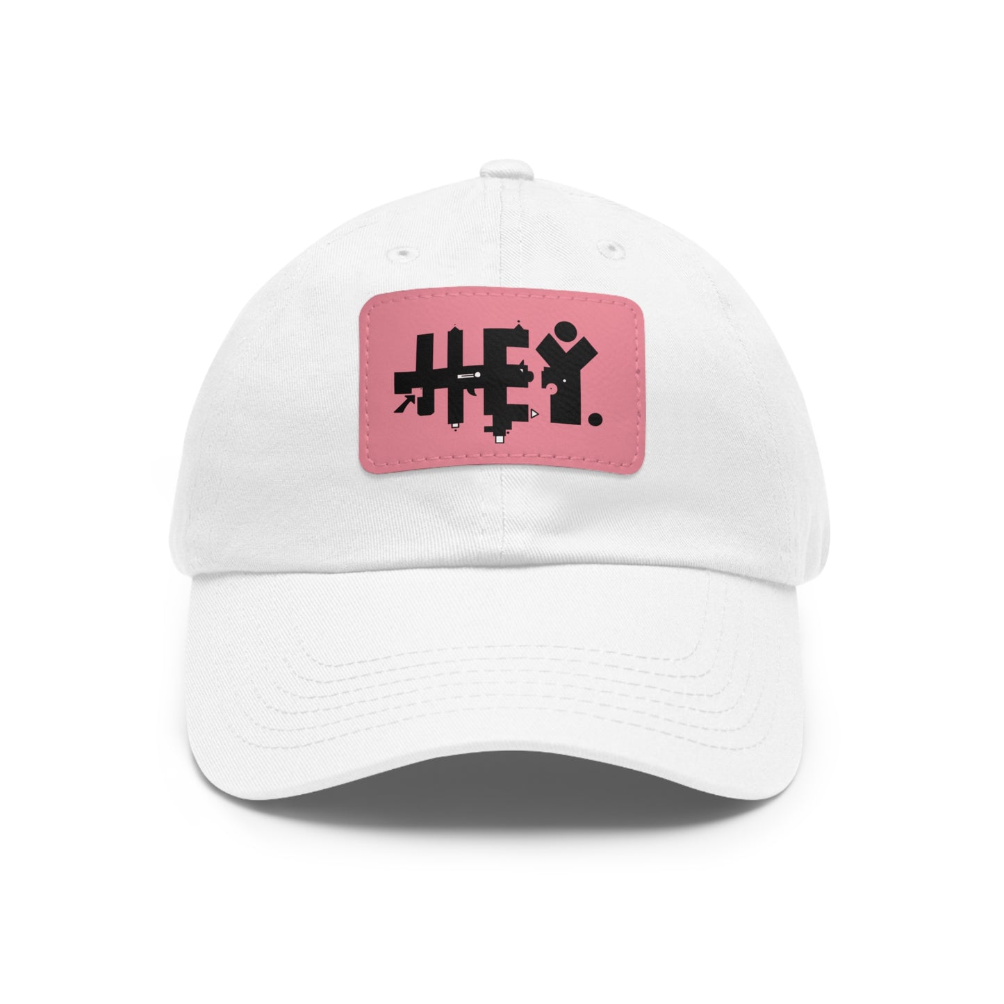 Hey. Brand Logo Dad Hat with Leather Patch (Rectangle)