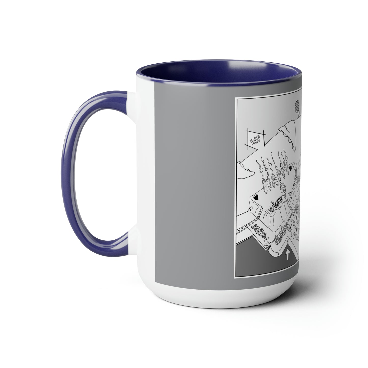 Two-Tone Coffee Mugs, 15oz