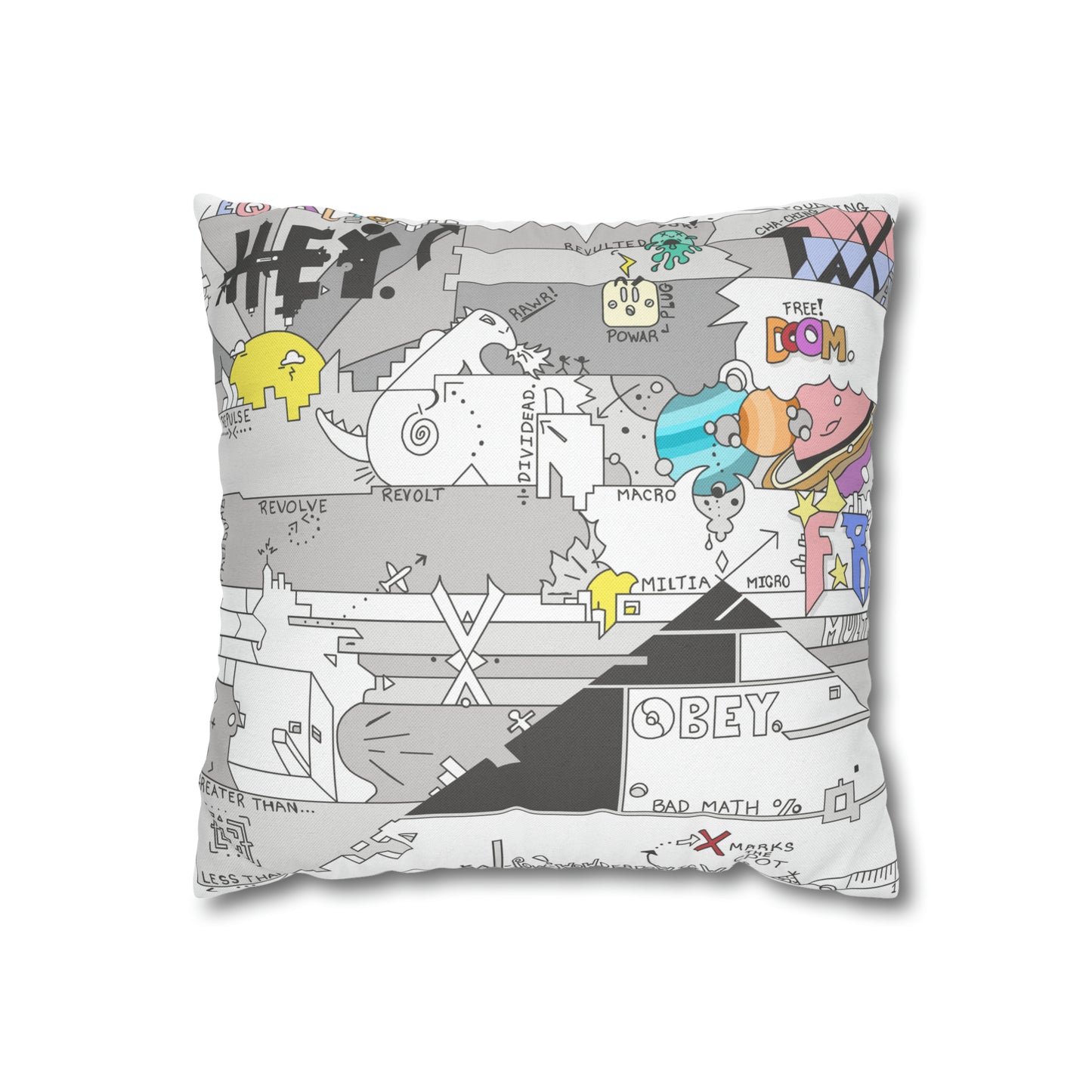 The Official "Hey-Flag" Spun Polyester Square Pillow Case