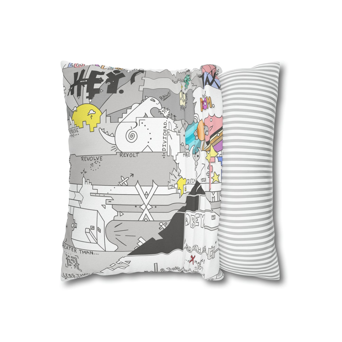 The Official "Hey-Flag" Spun Polyester Square Pillow Case