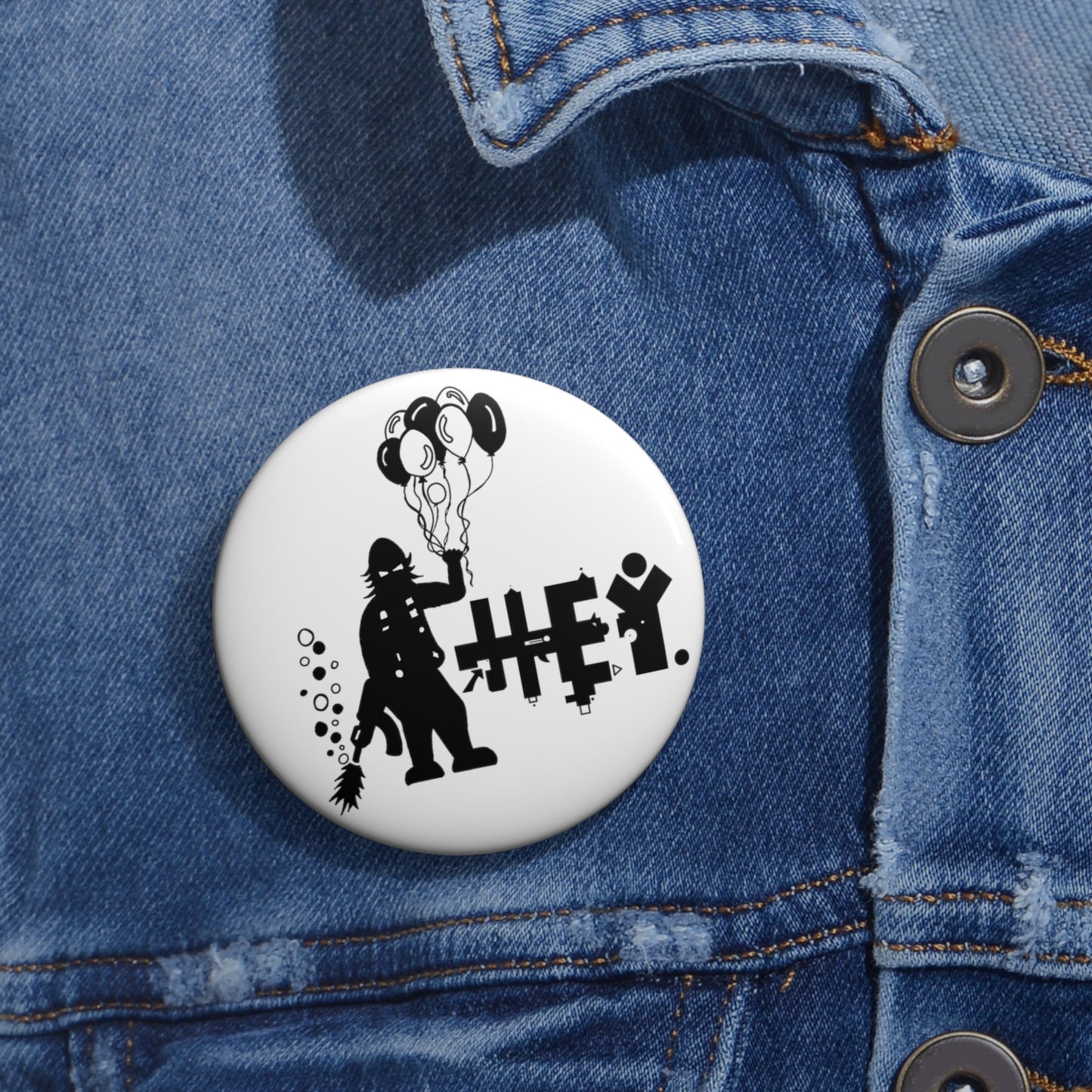 Hey. Brand Balloon Logo Custom Pin Buttons