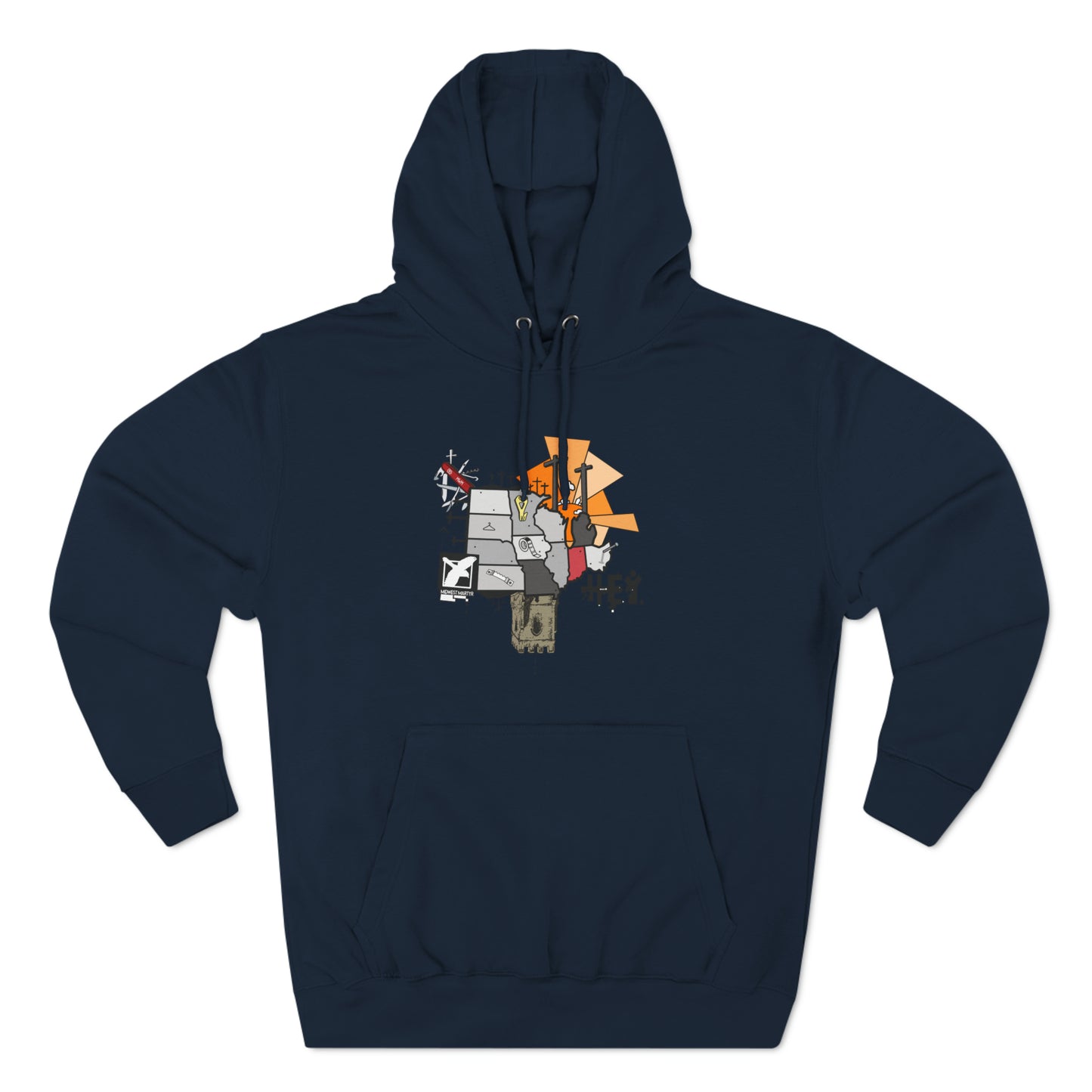 "Midwest Martyr" Three-Panel Fleece Hoodie