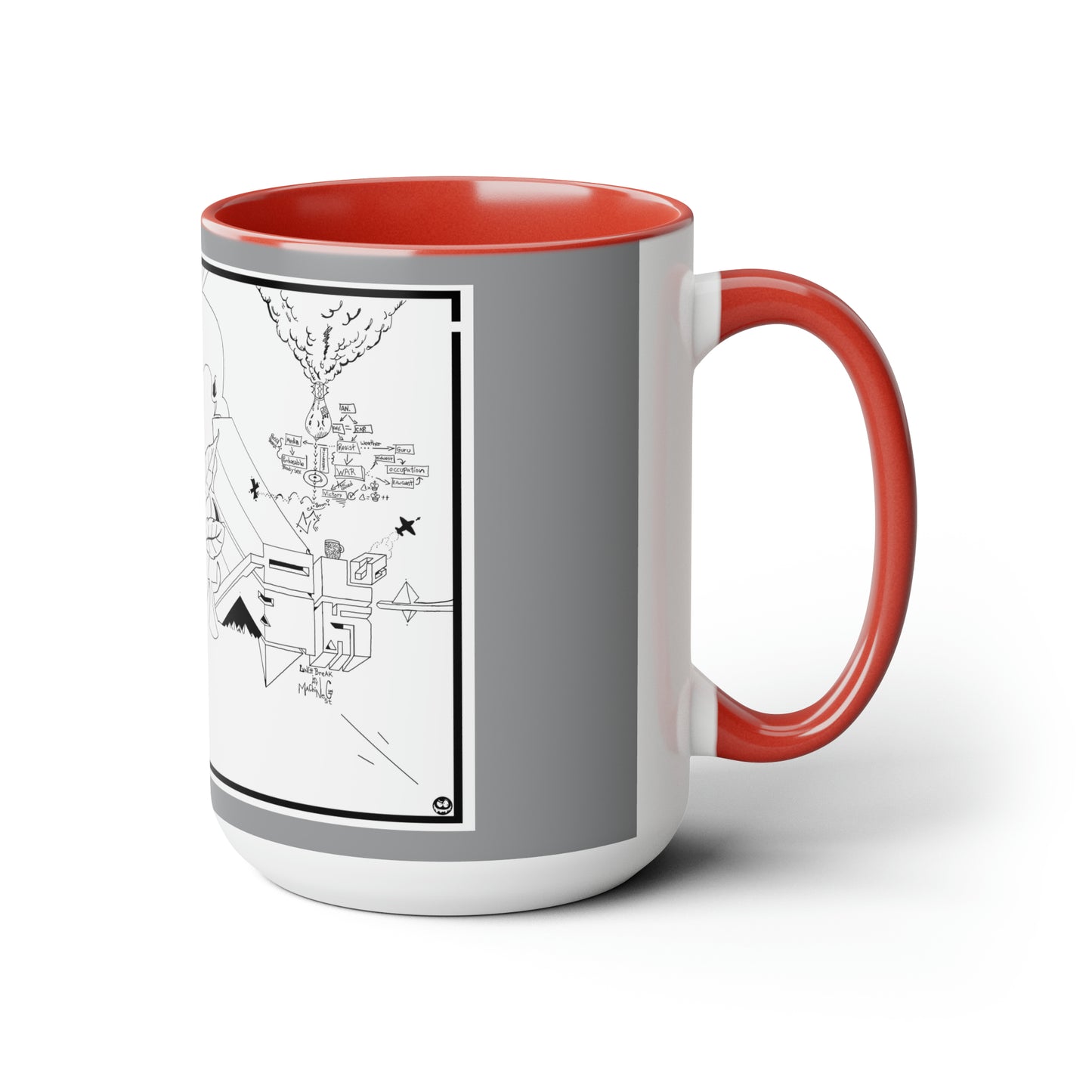 Two-Tone Coffee Mugs, 15oz