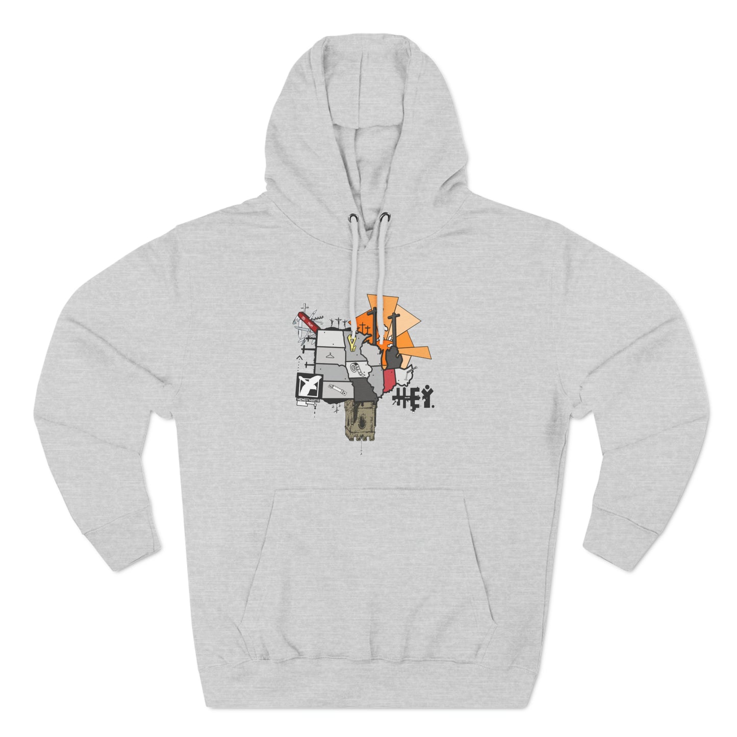 "Midwest Martyr" Three-Panel Fleece Hoodie