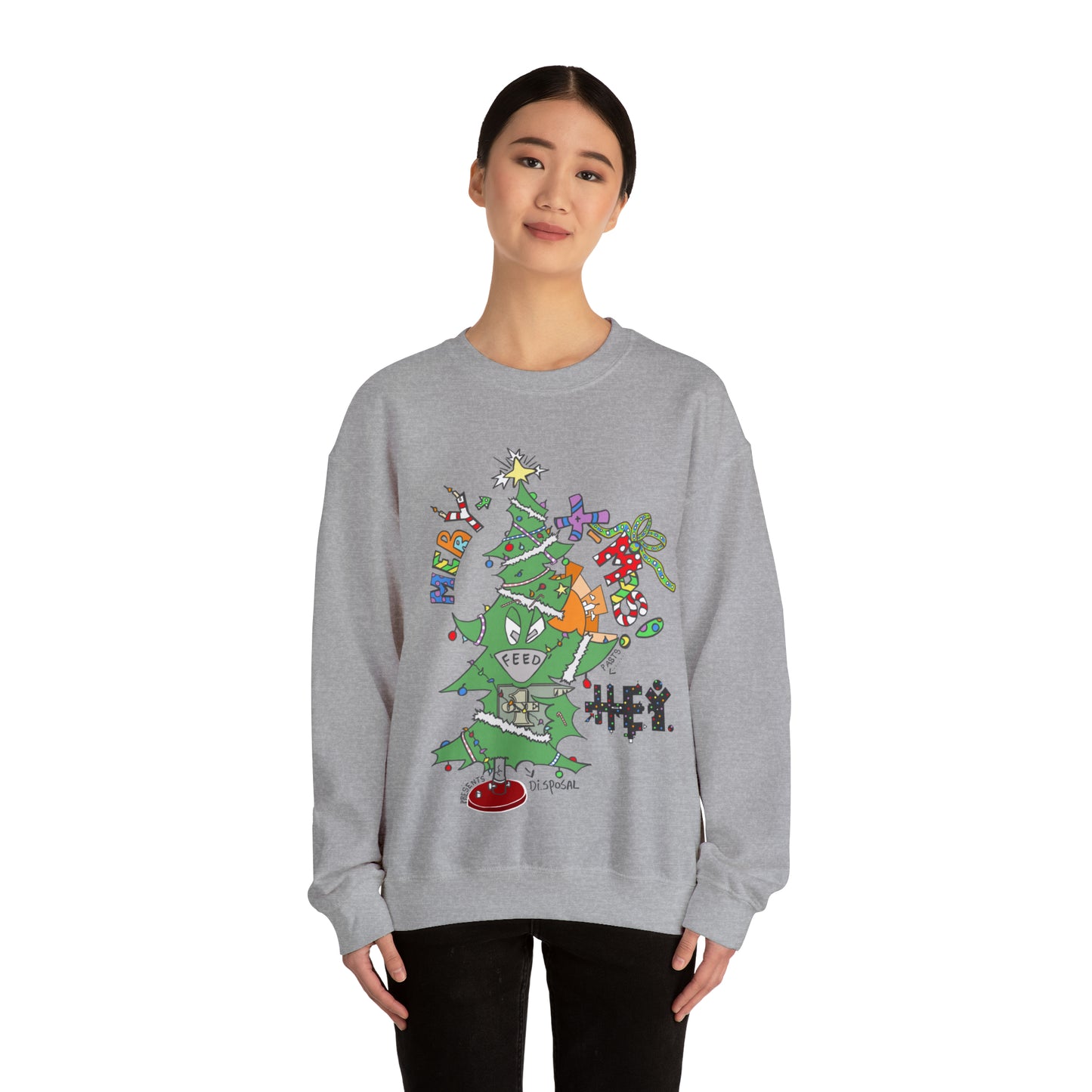 "Hey-Mas Tree" Unisex Heavy Blend™ Crewneck Sweatshirt