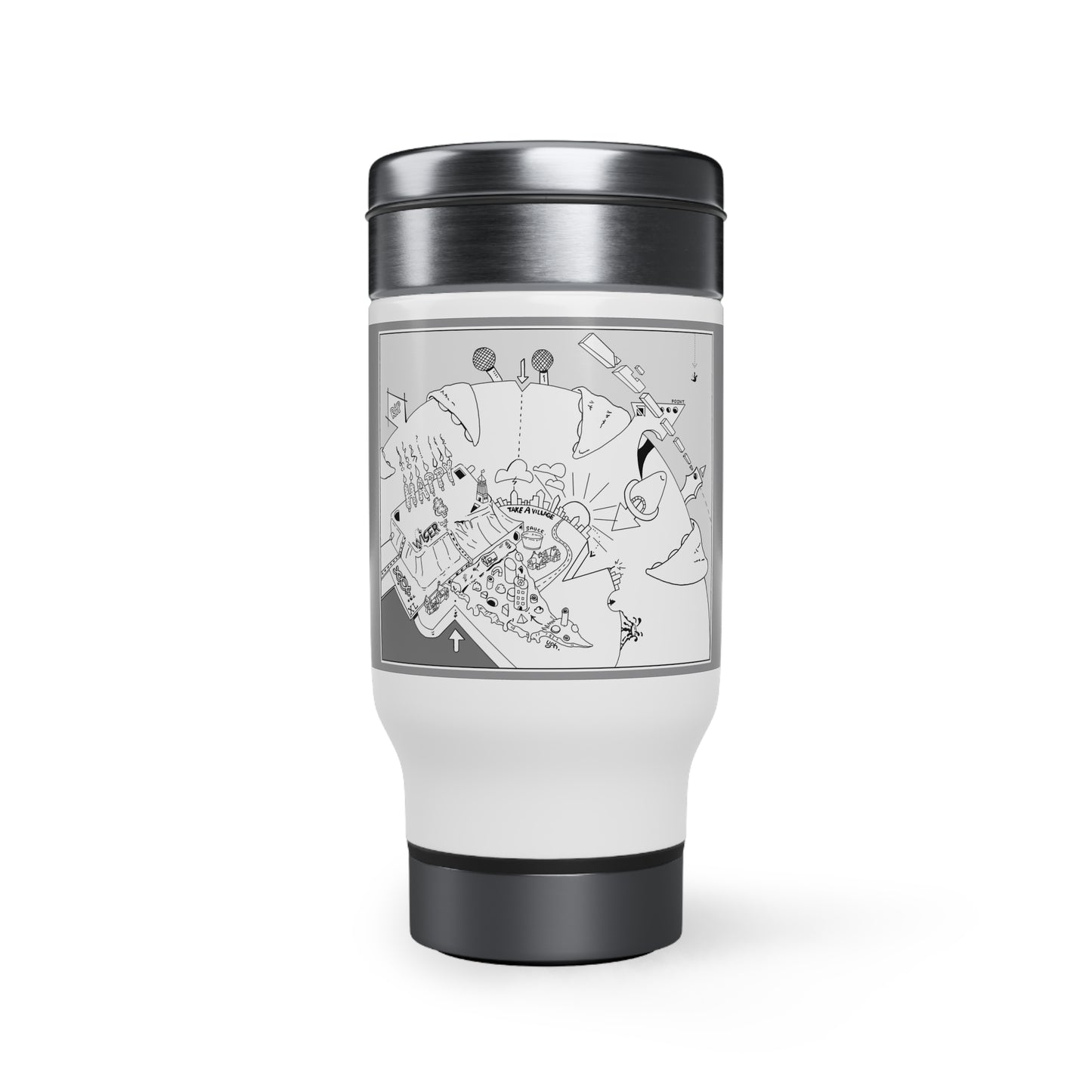 Stainless Steel Travel Mug with Handle, 14oz