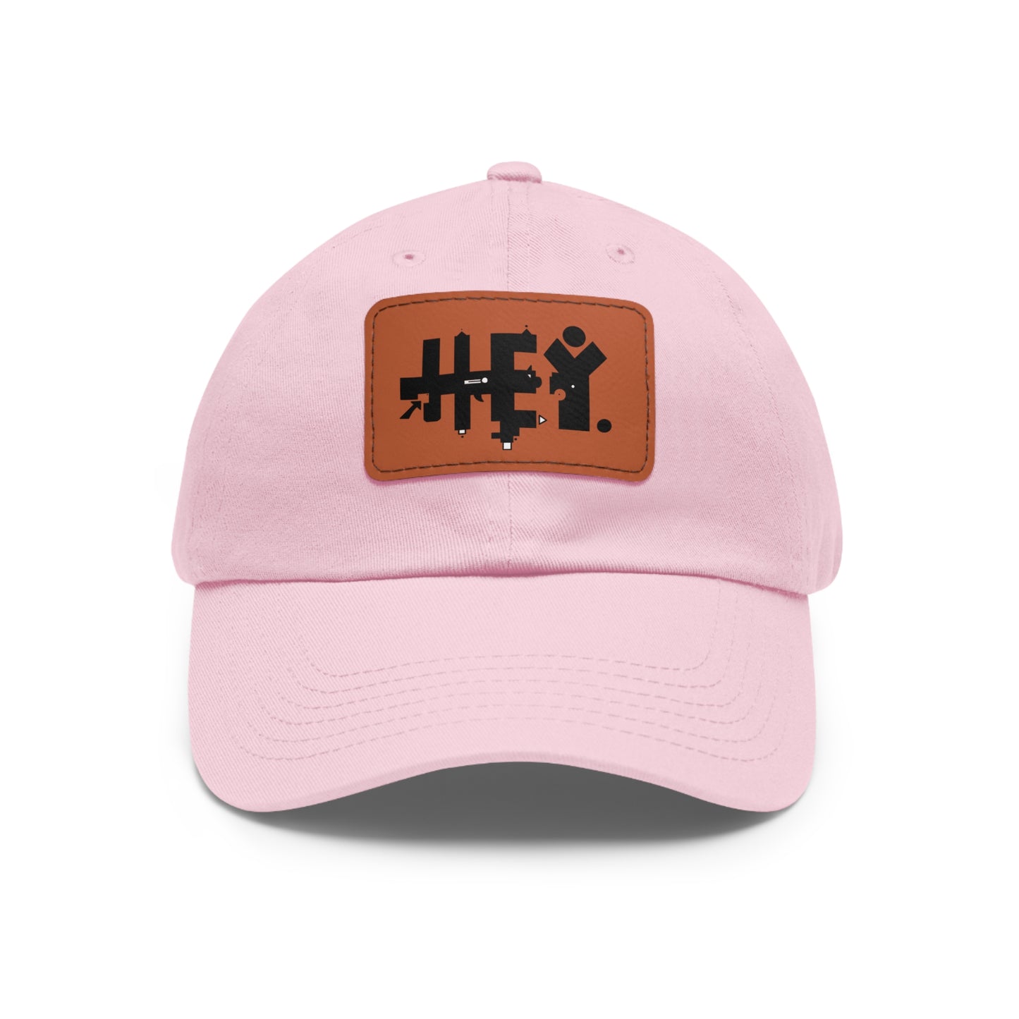 Hey. Brand Logo Dad Hat with Leather Patch (Rectangle)