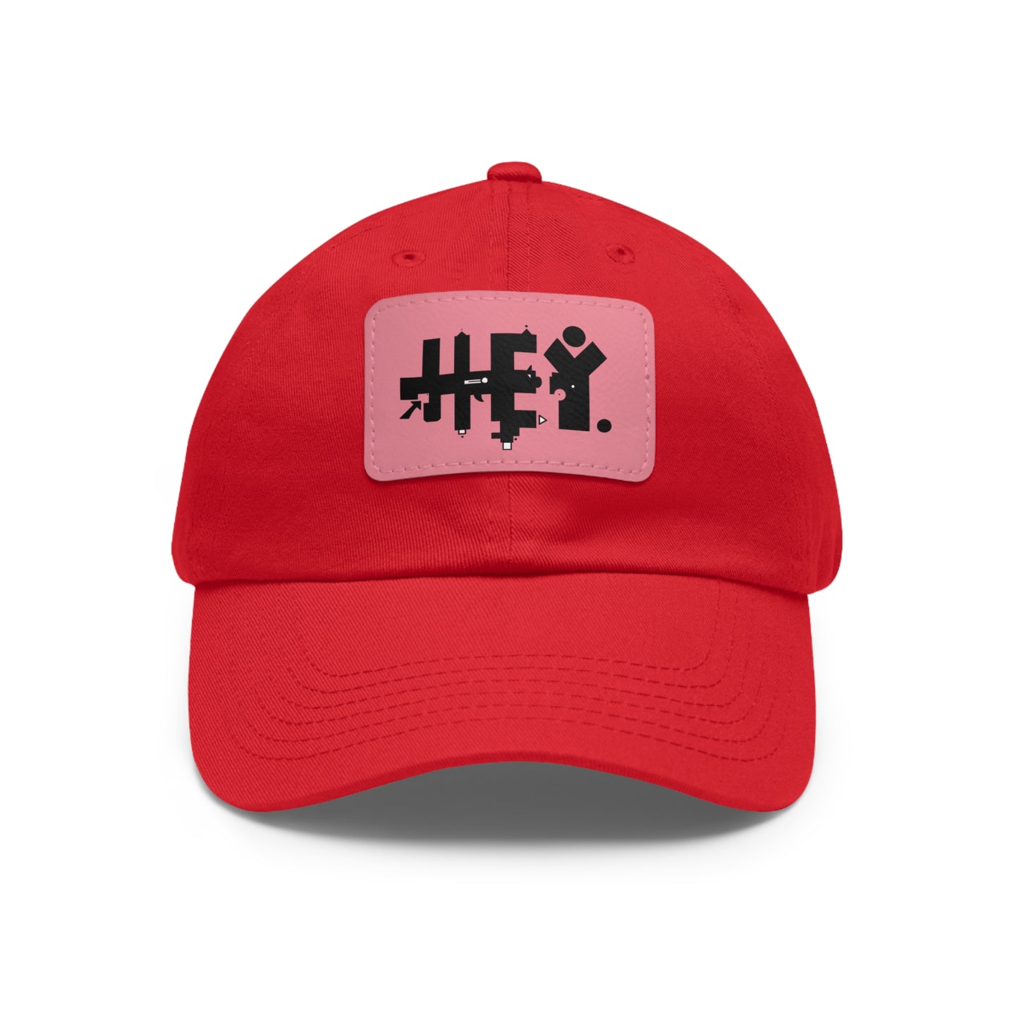 Hey. Brand Logo Dad Hat with Leather Patch (Rectangle)