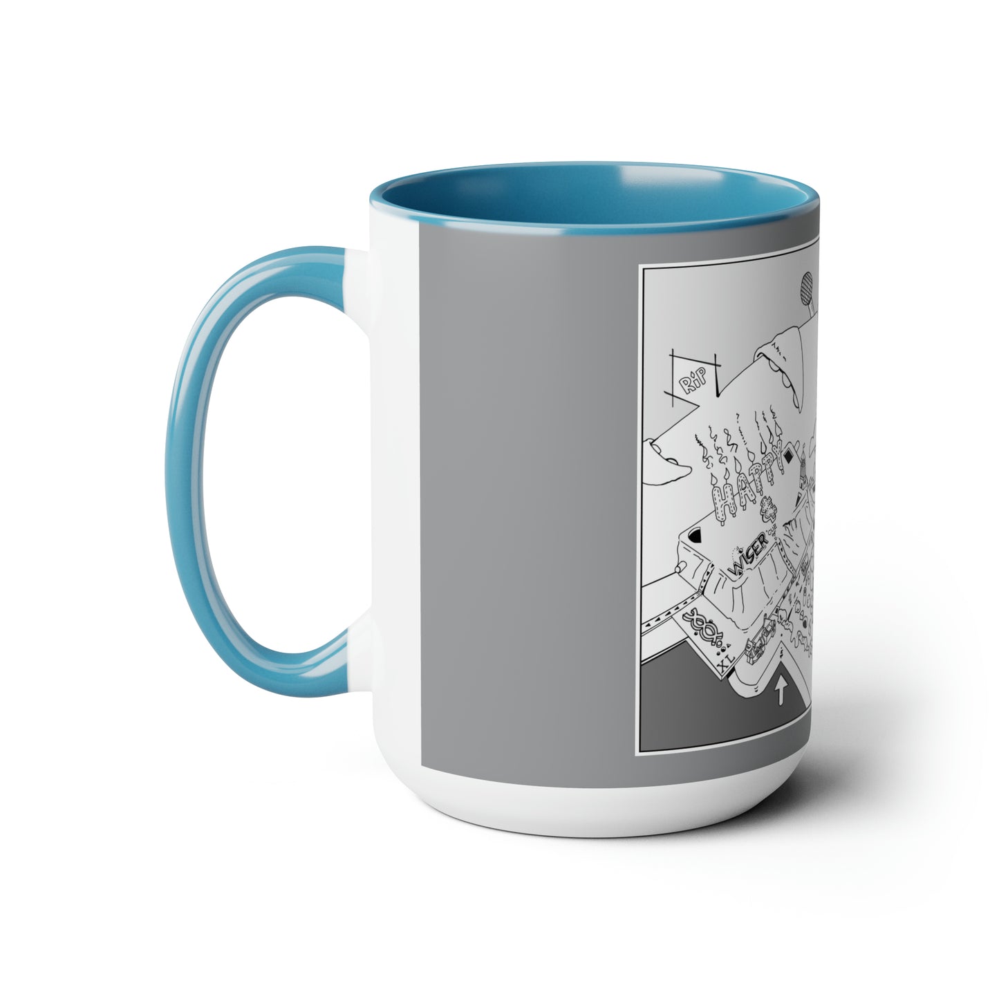 Two-Tone Coffee Mugs, 15oz