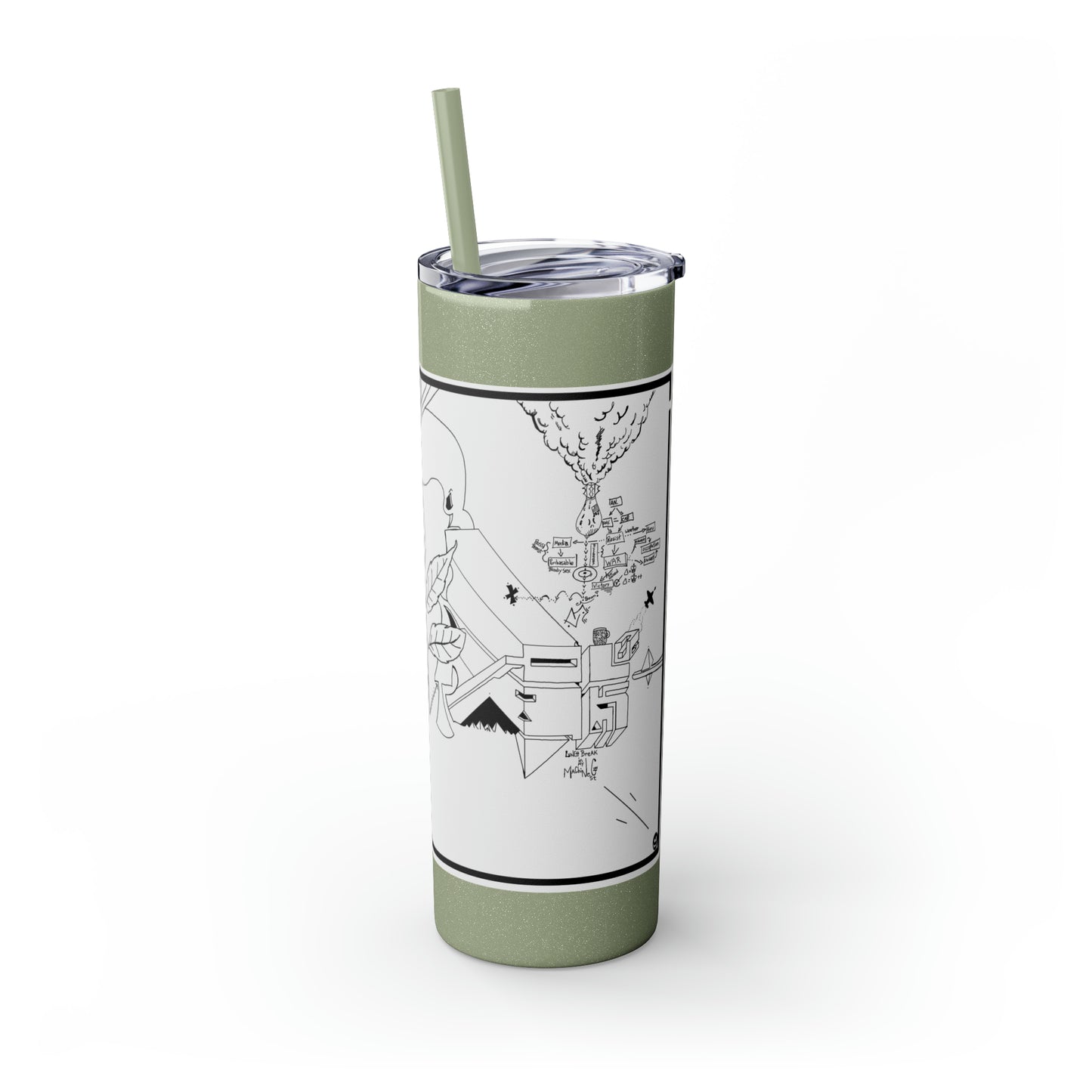 Skinny Tumbler with Straw, 20oz