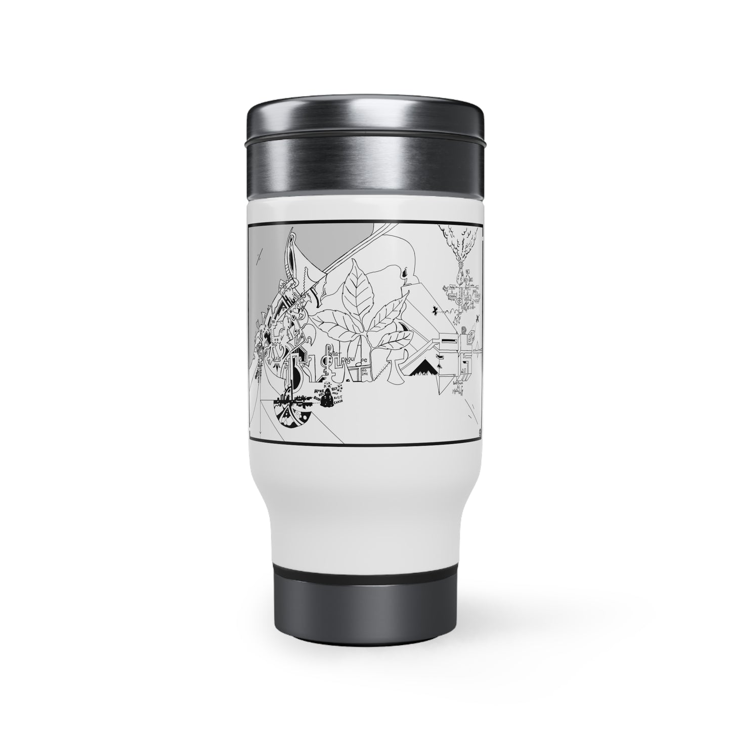 Stainless Steel Travel Mug with Handle, 14oz