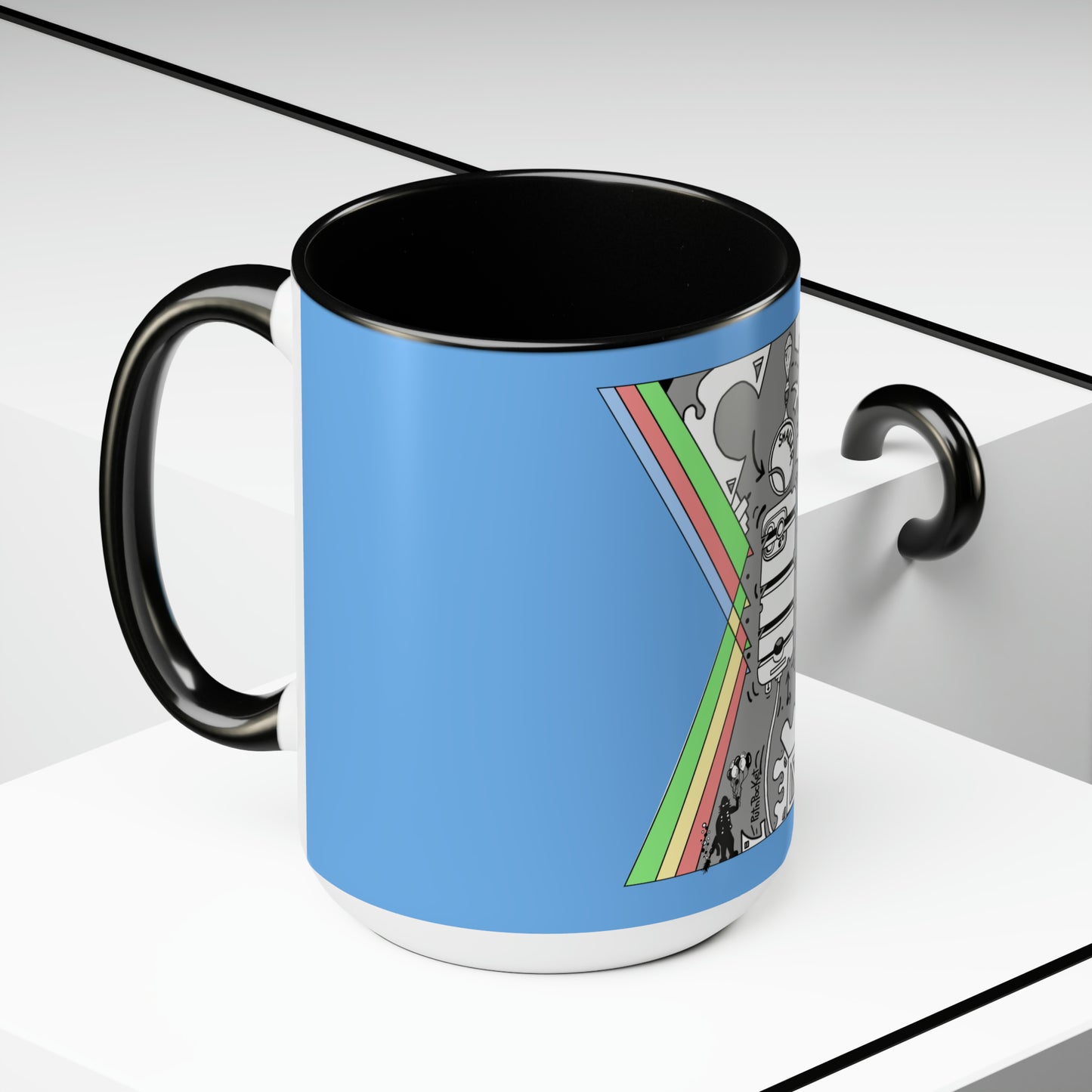 Two-Tone Coffee Mugs, 15oz