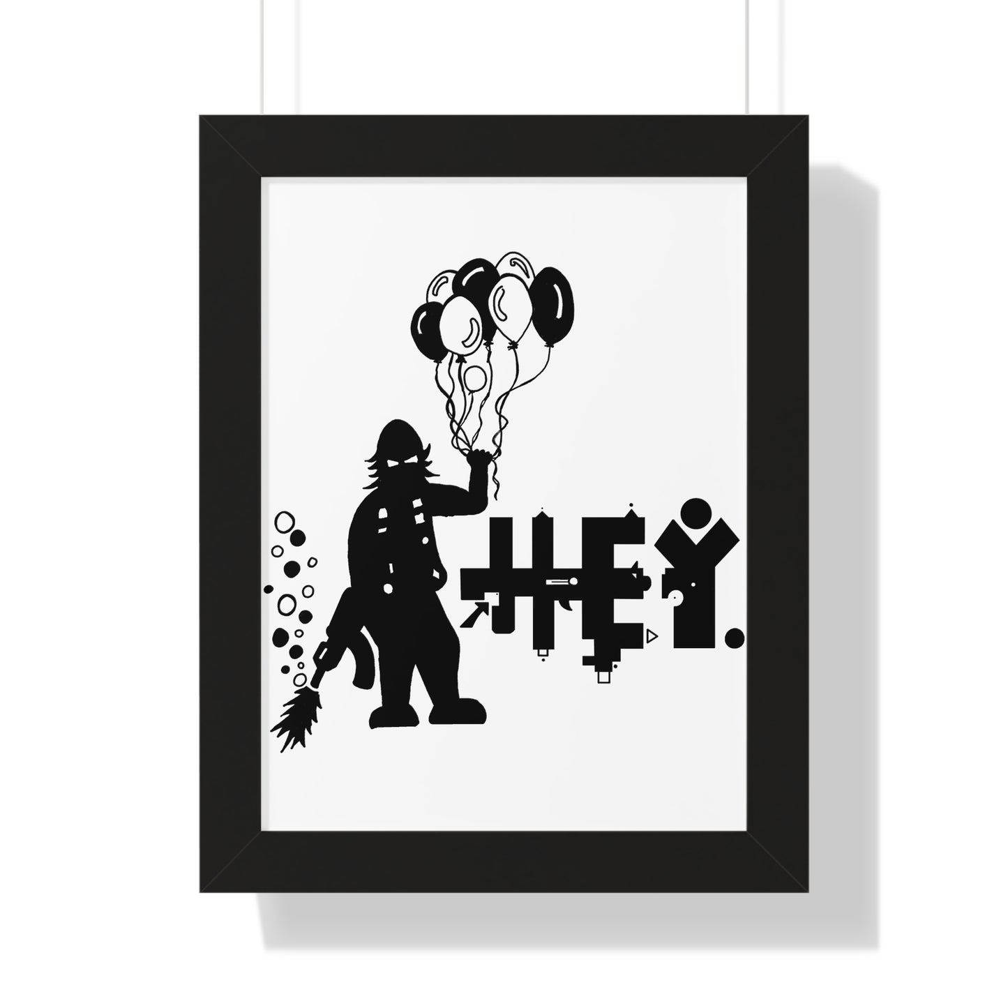 Hey. Brand Balloon Logo Framed Vertical Poster