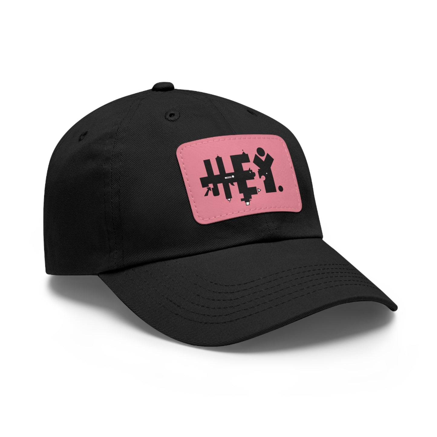 Hey. Brand Logo Dad Hat with Leather Patch (Rectangle)