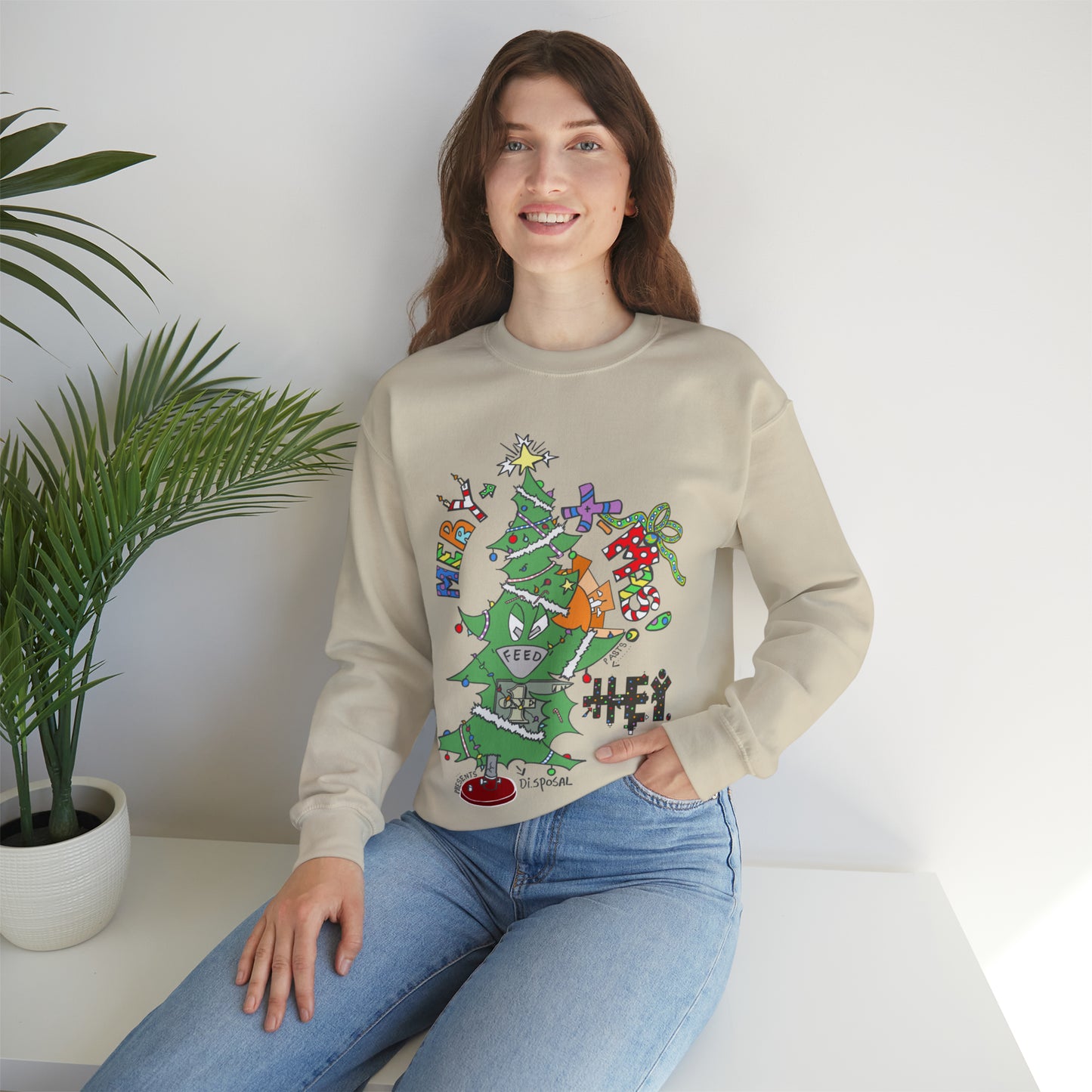 "Hey-Mas Tree" Unisex Heavy Blend™ Crewneck Sweatshirt