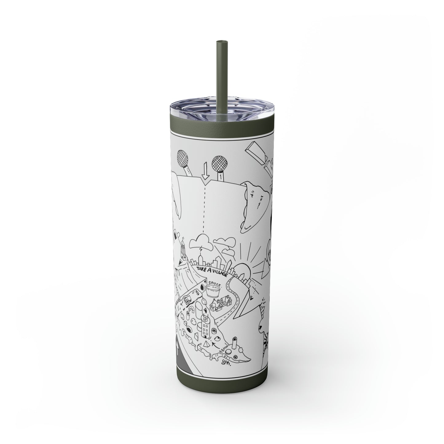 Skinny Tumbler with Straw, 20oz