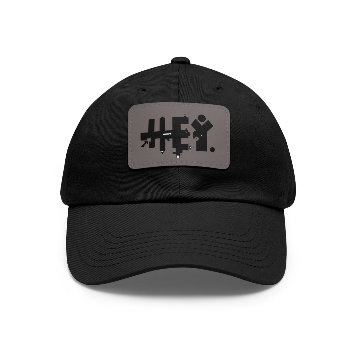 Hey. Brand Logo Dad Hat with Leather Patch (Rectangle)