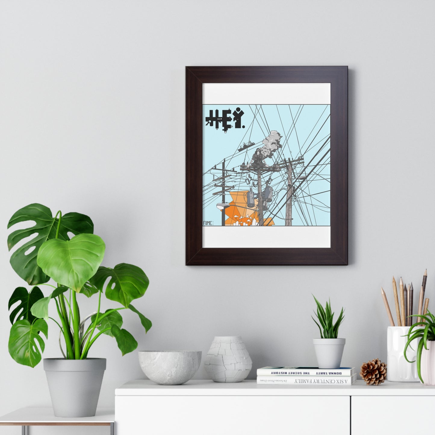 "Self-Immo" by Sietch Ramshackle Framed Vertical Poster