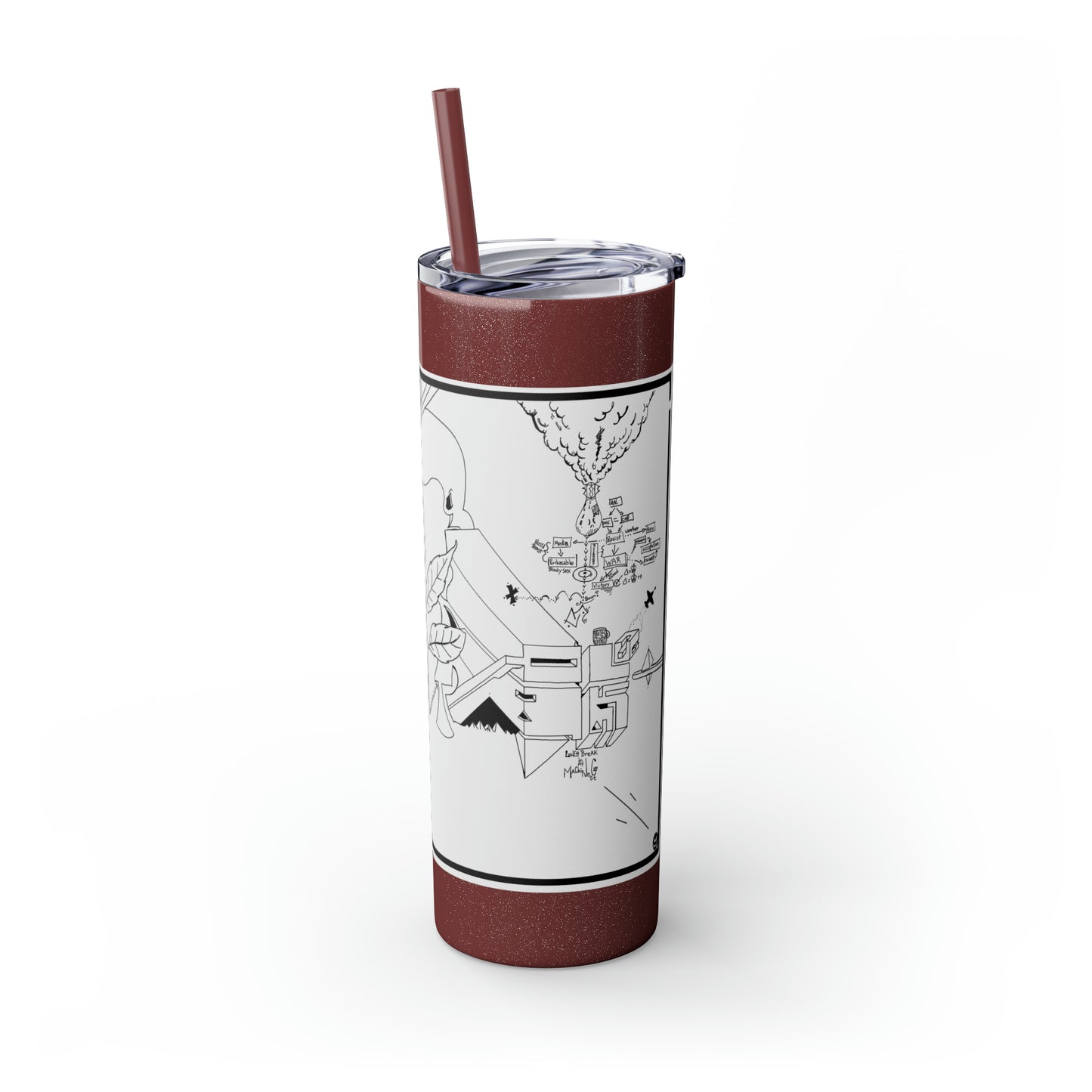 Skinny Tumbler with Straw, 20oz