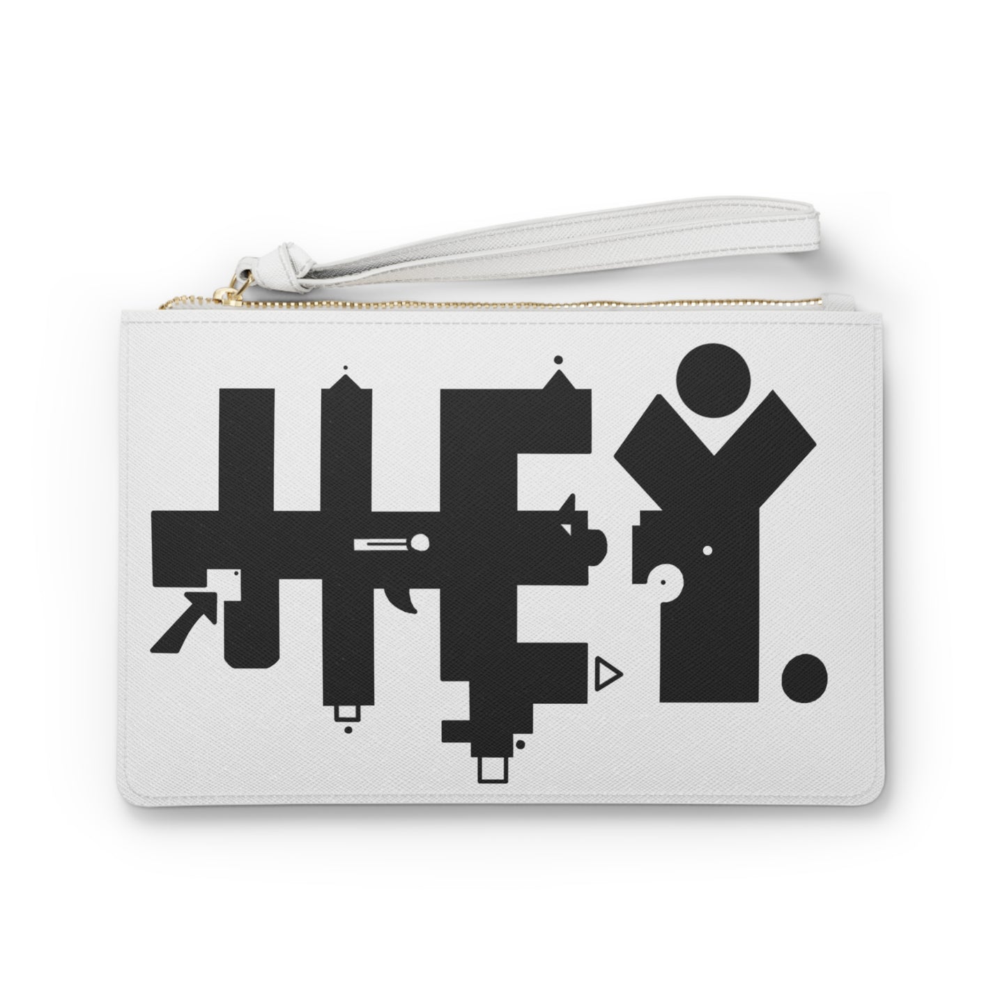 Hey. Brand Logo Clutch Bag